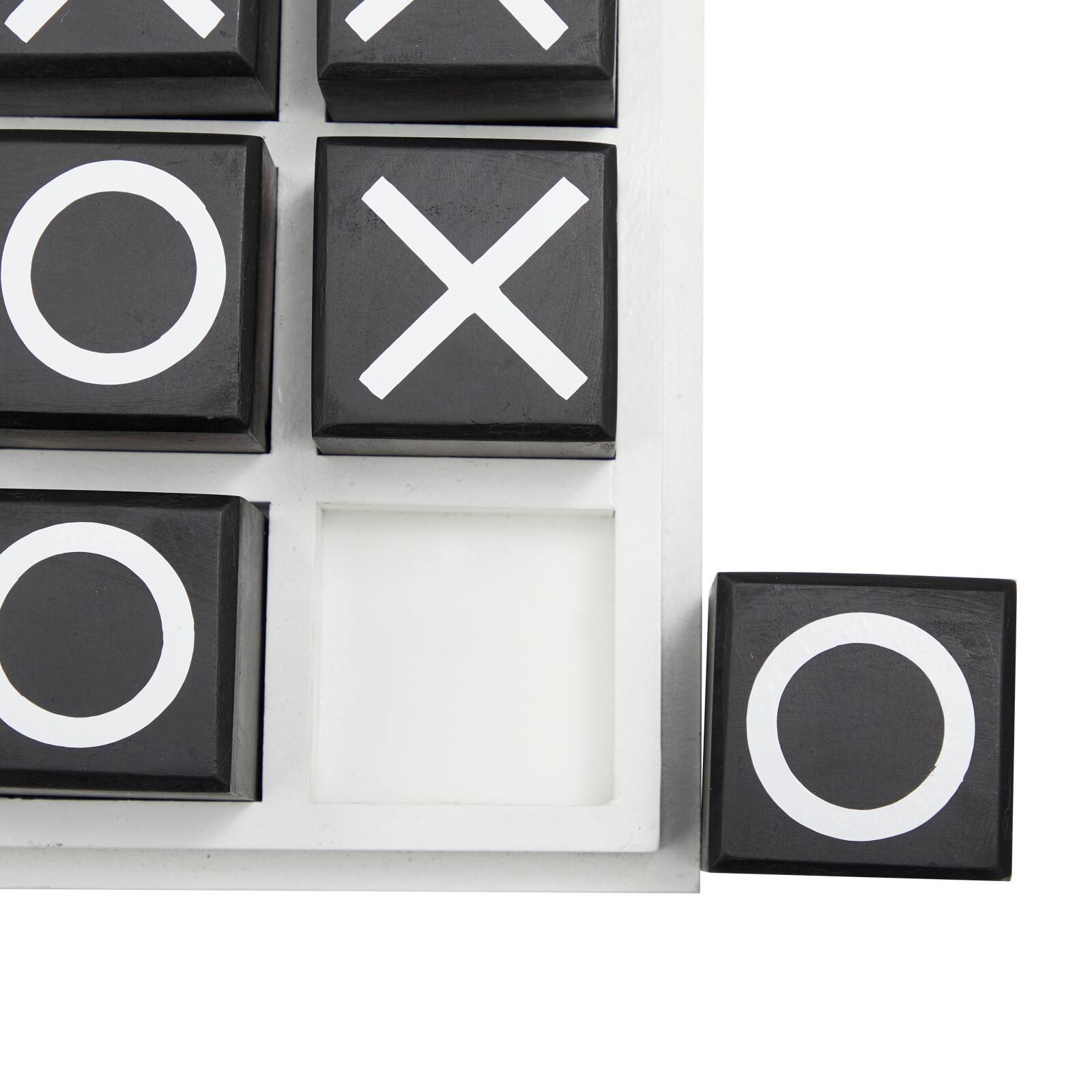 9" Black Wood Tic-Tac-Toe Game Set