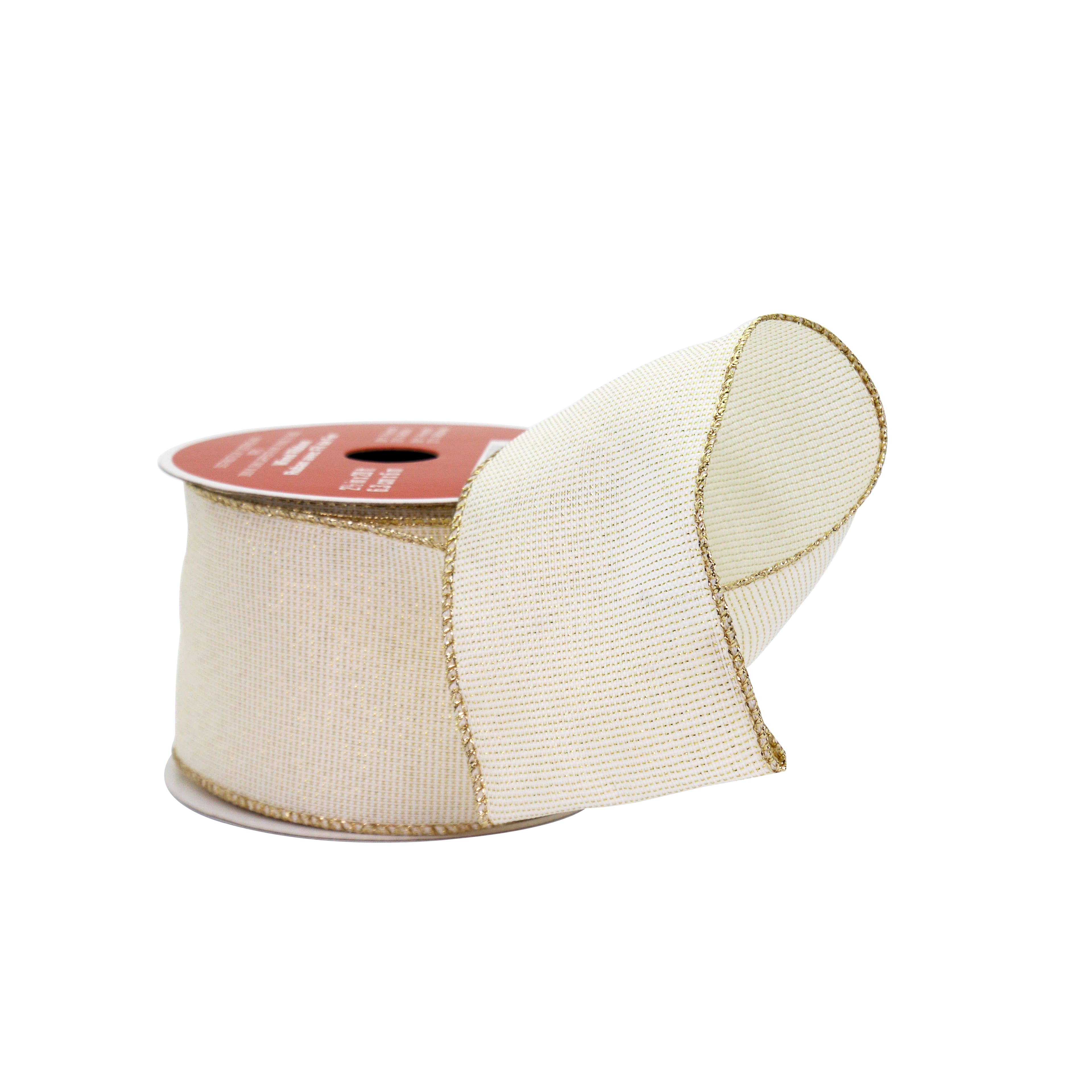 2.5&#x22; x 20ft. Cream Shimmer Wired Ribbon by Celebrate It&#xAE;