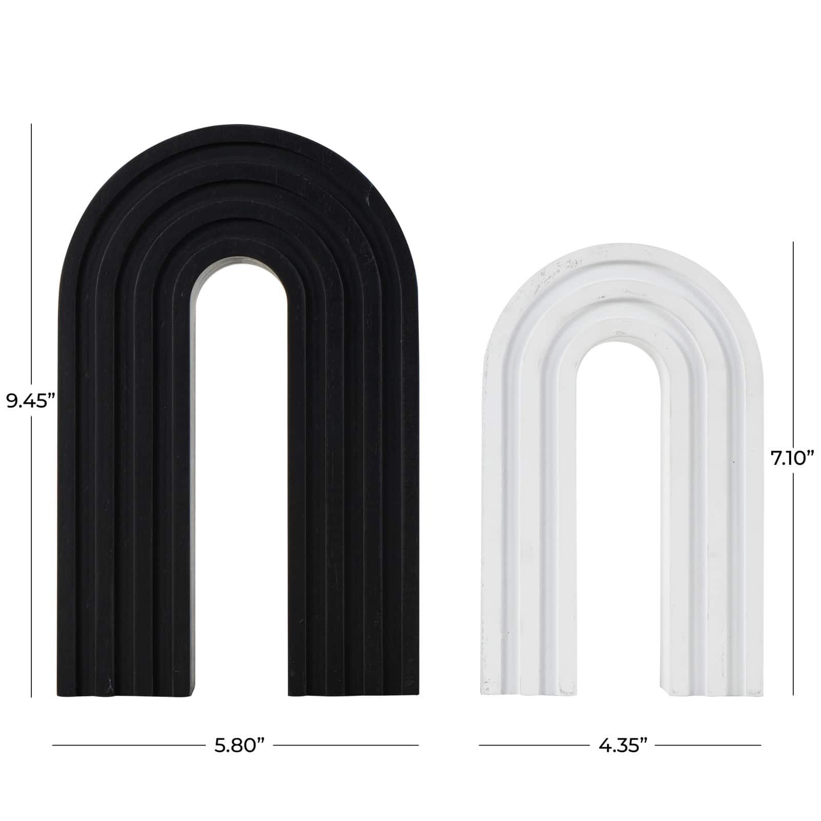 Black & White Geometric Layered Arch Sculpture Set
