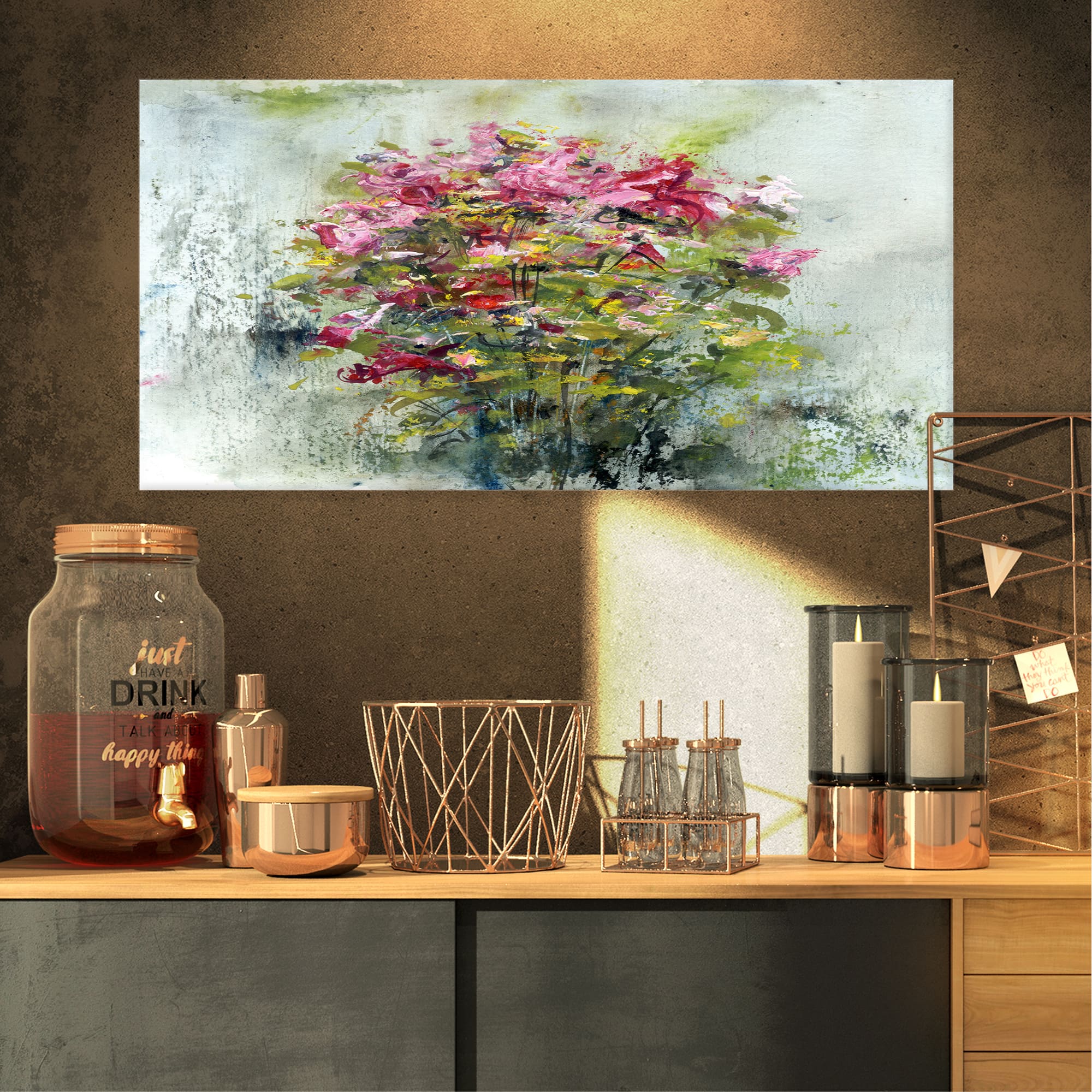 Designart - Bouquets Of Roses Painting Art - Floral Art Canvas Print
