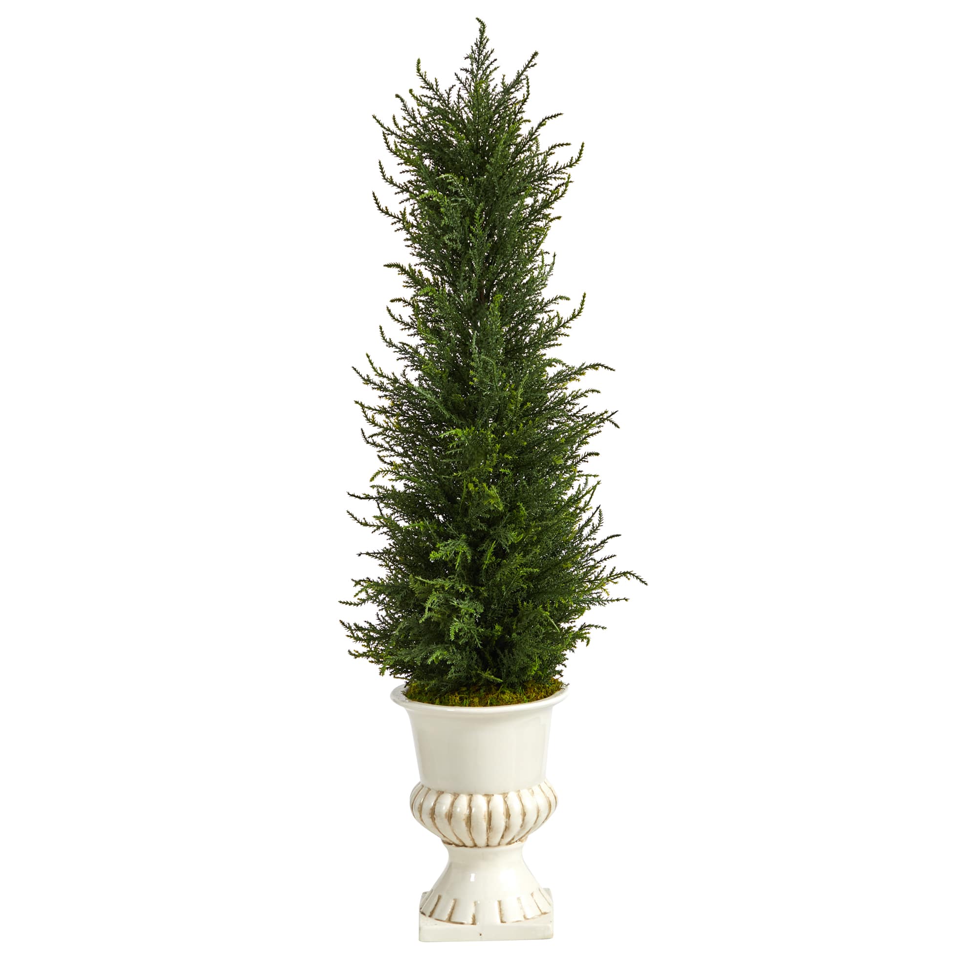 3ft. Cypress UV Resistant Artificial Tree in White Urn