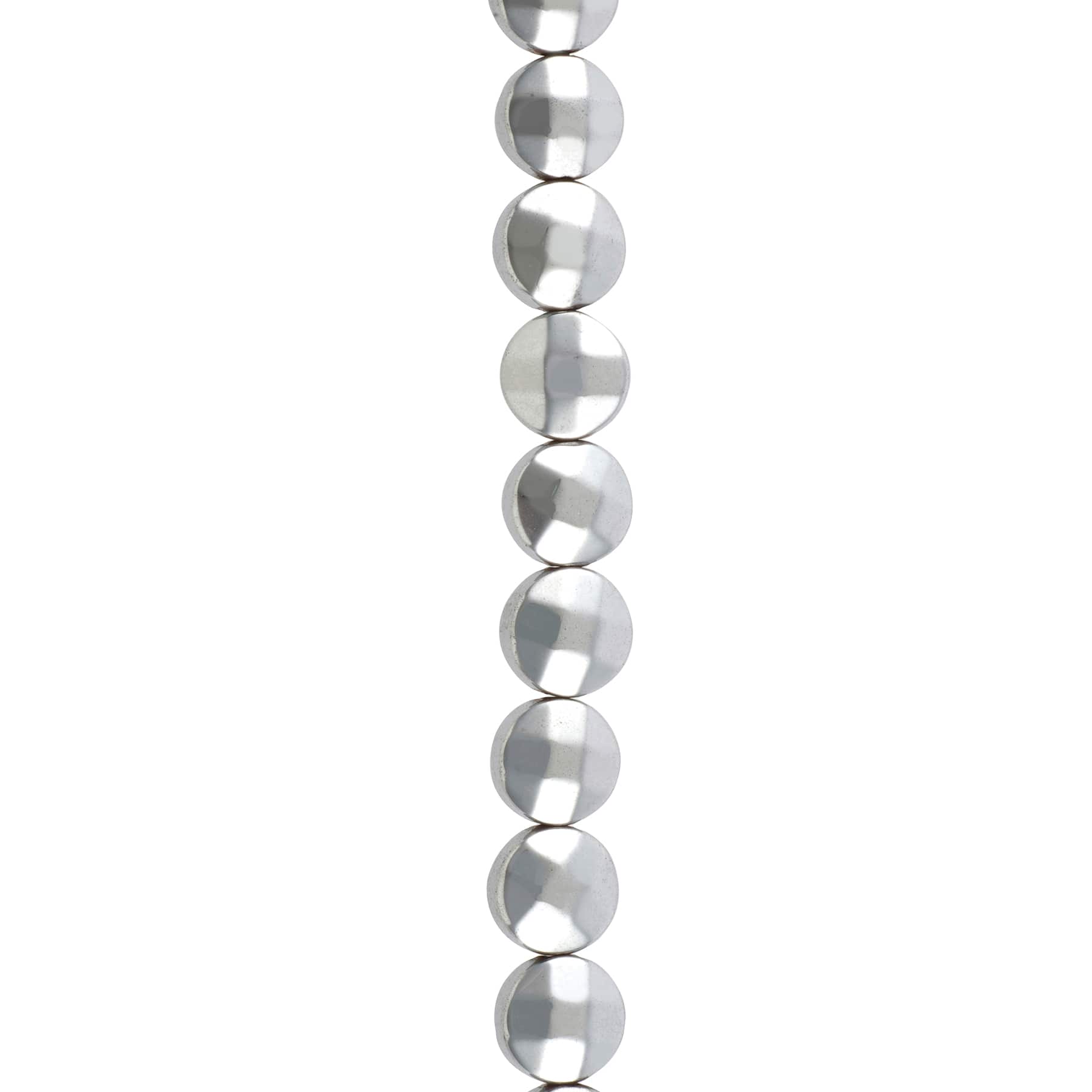 Faceted Hematite Coin Beads, 6mm by Bead Landing™