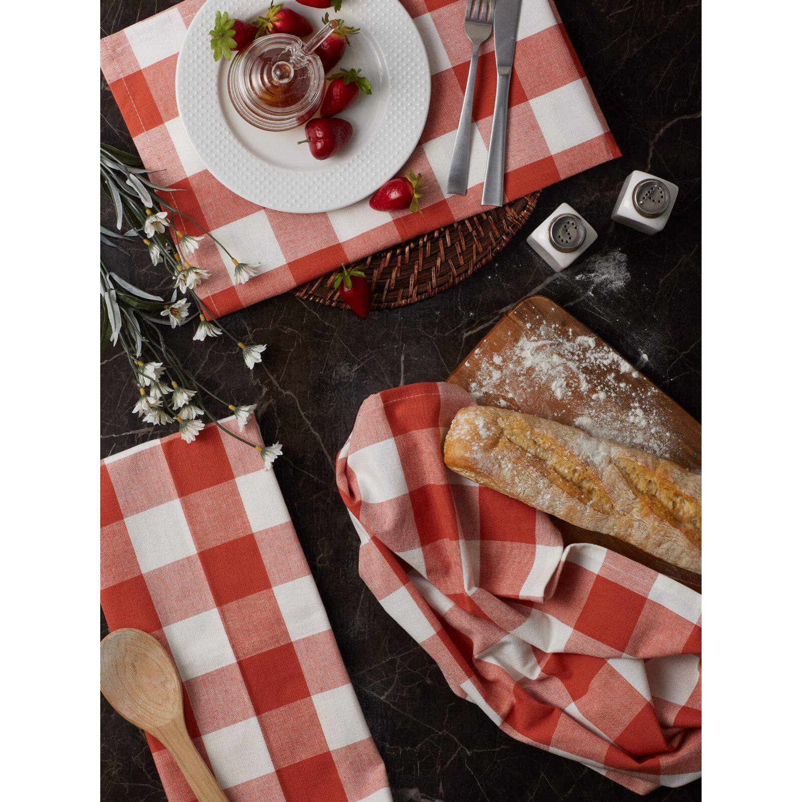 DII&#xAE; Vintage Red Buffalo Check Dish Towels, 3ct.