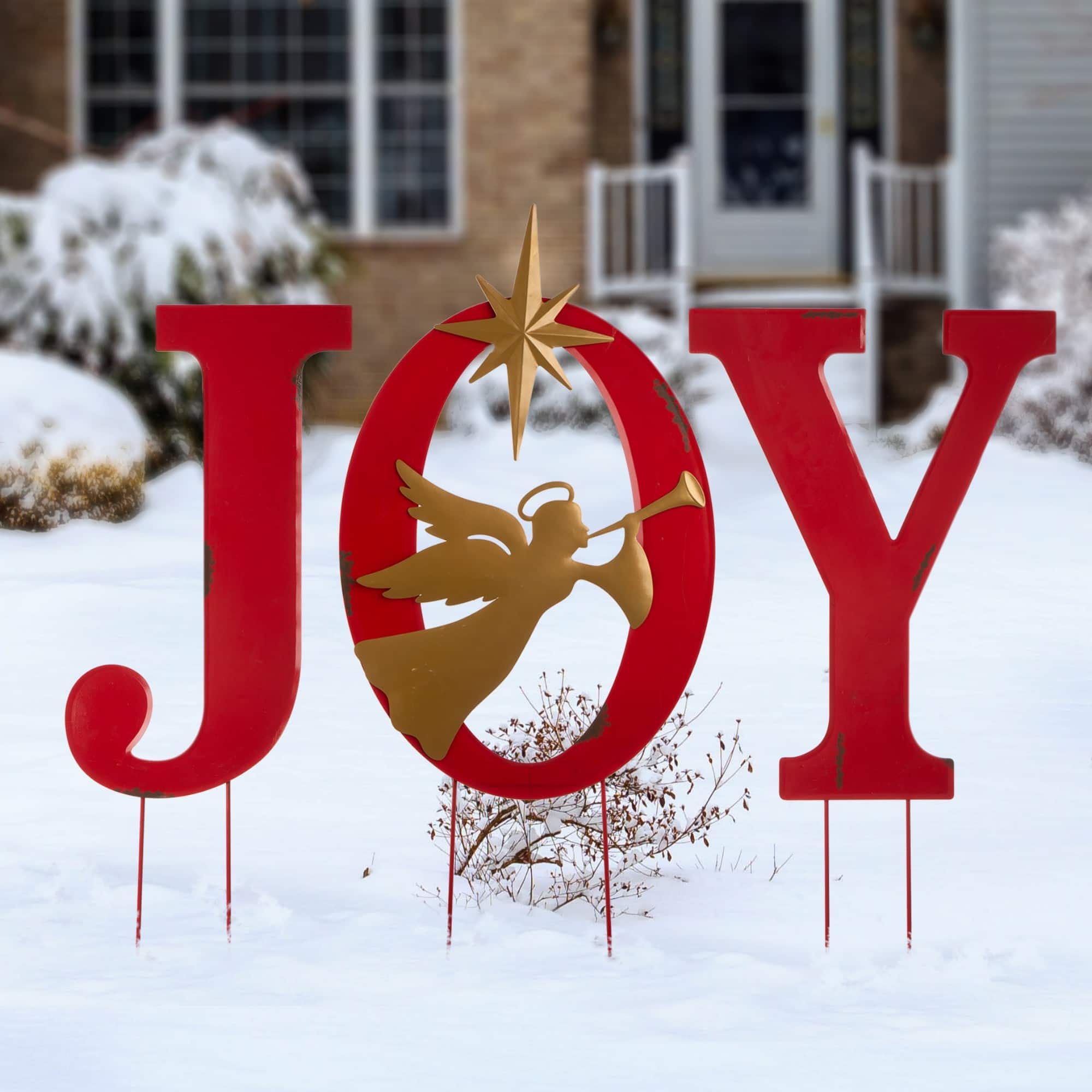 Glitzhome® 36" JOY Angel Yard Stake, Wall or Standing Décor