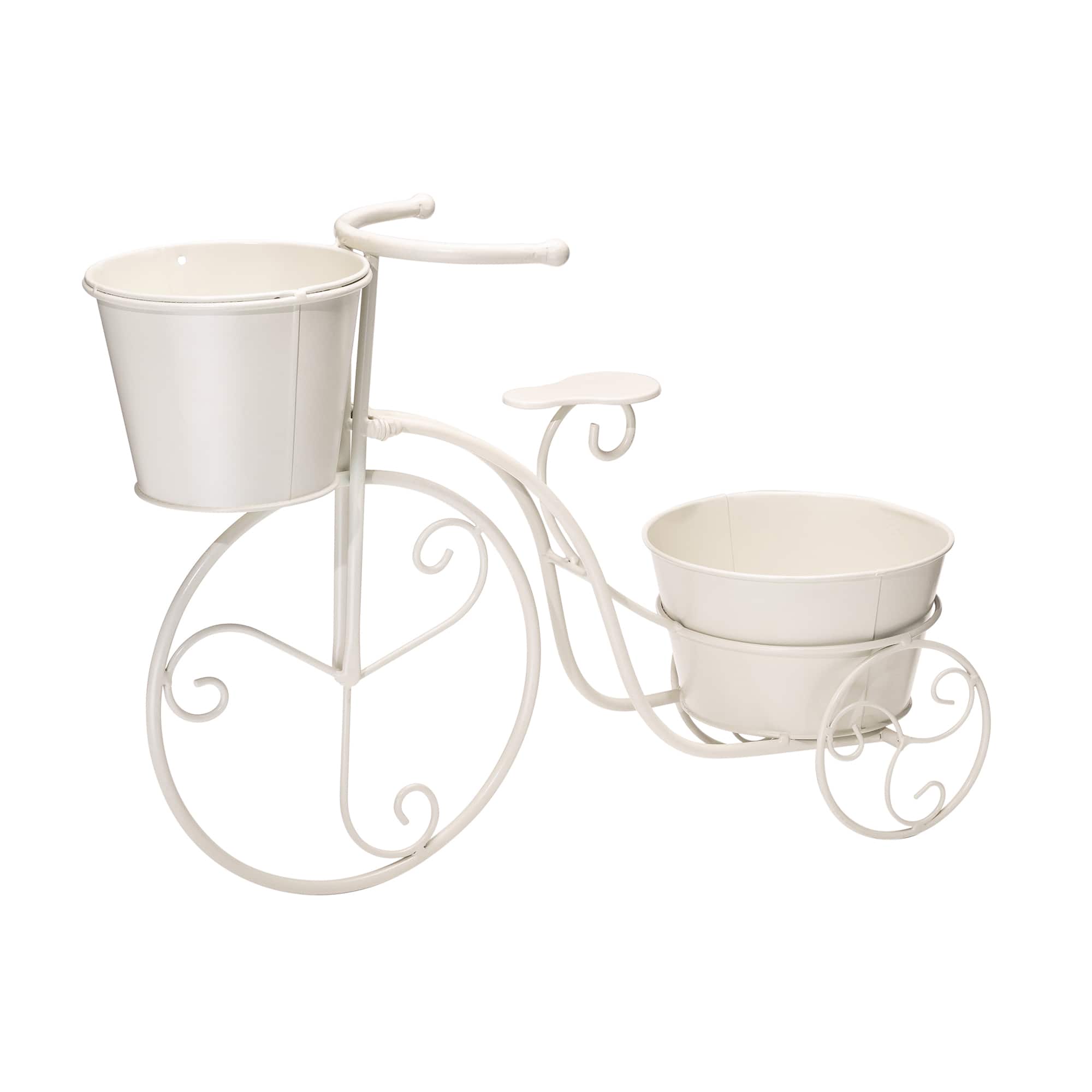 Glitzhome® 21.5'' White Metal Bicycle Plant Stand