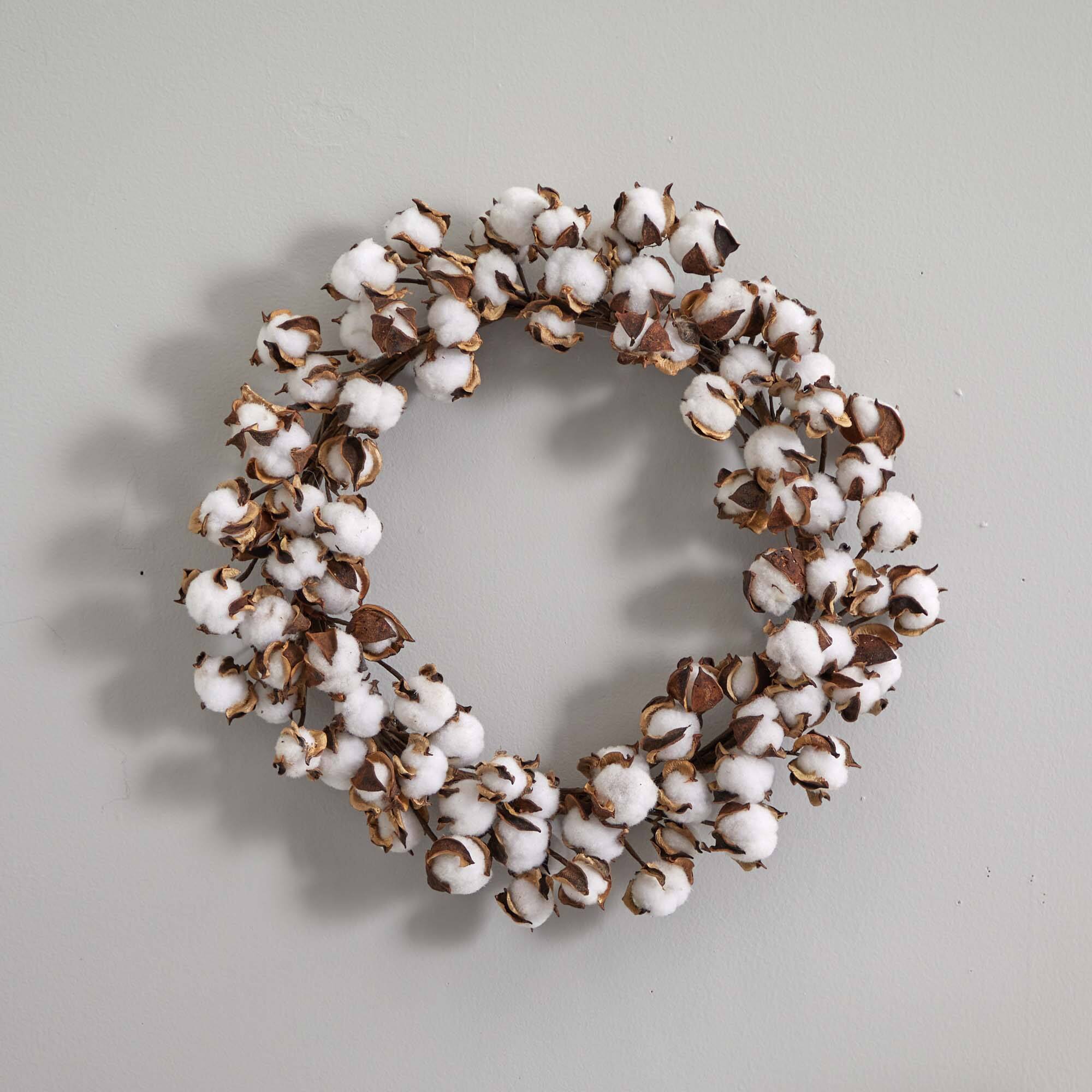 20” Cotton Ball Wreath