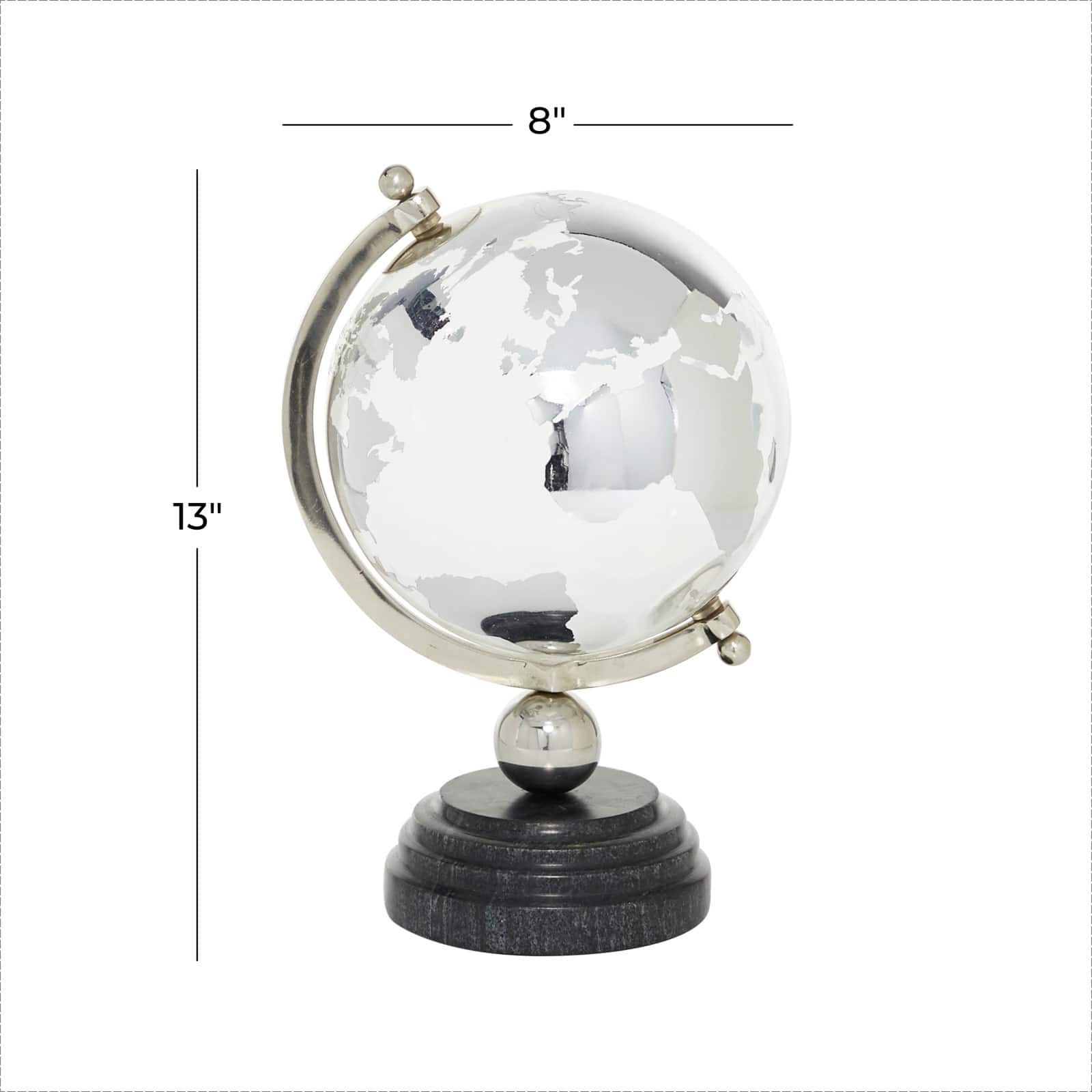 13&#x22; Silver Ceramic Glam Globe