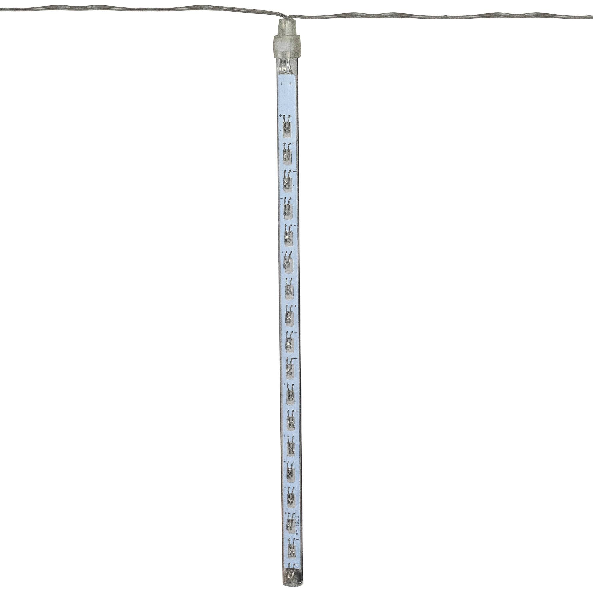 Set of 10 Transparent Dripping Icicle Snowfall Christmas Light Tubes - 14 ft Clear Wire