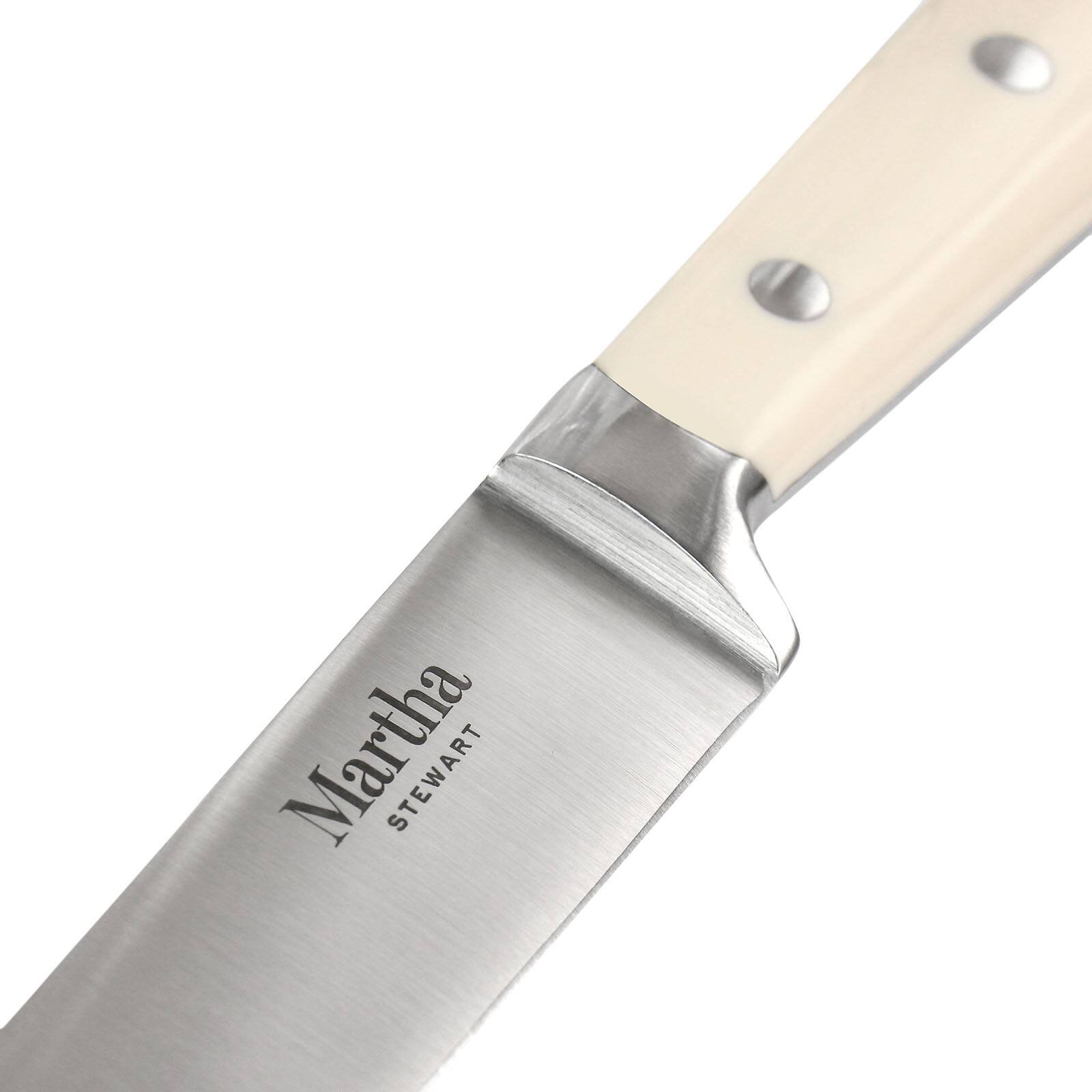 Martha Stewart Cream Goswell 3 Piece Carving Board & Cutlery Set