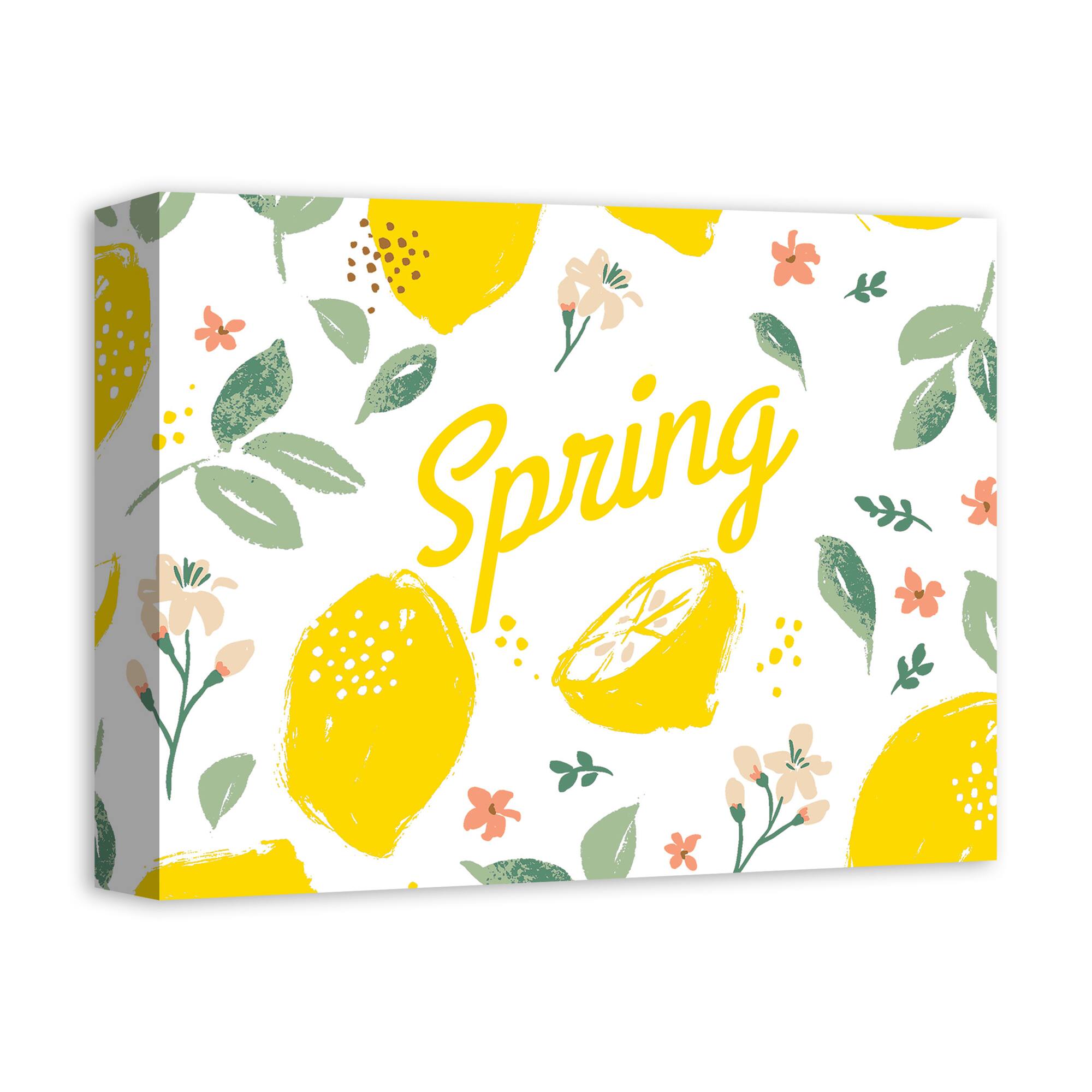 Spring Lemon Pattern 11" x 14" Canvas Wall Art