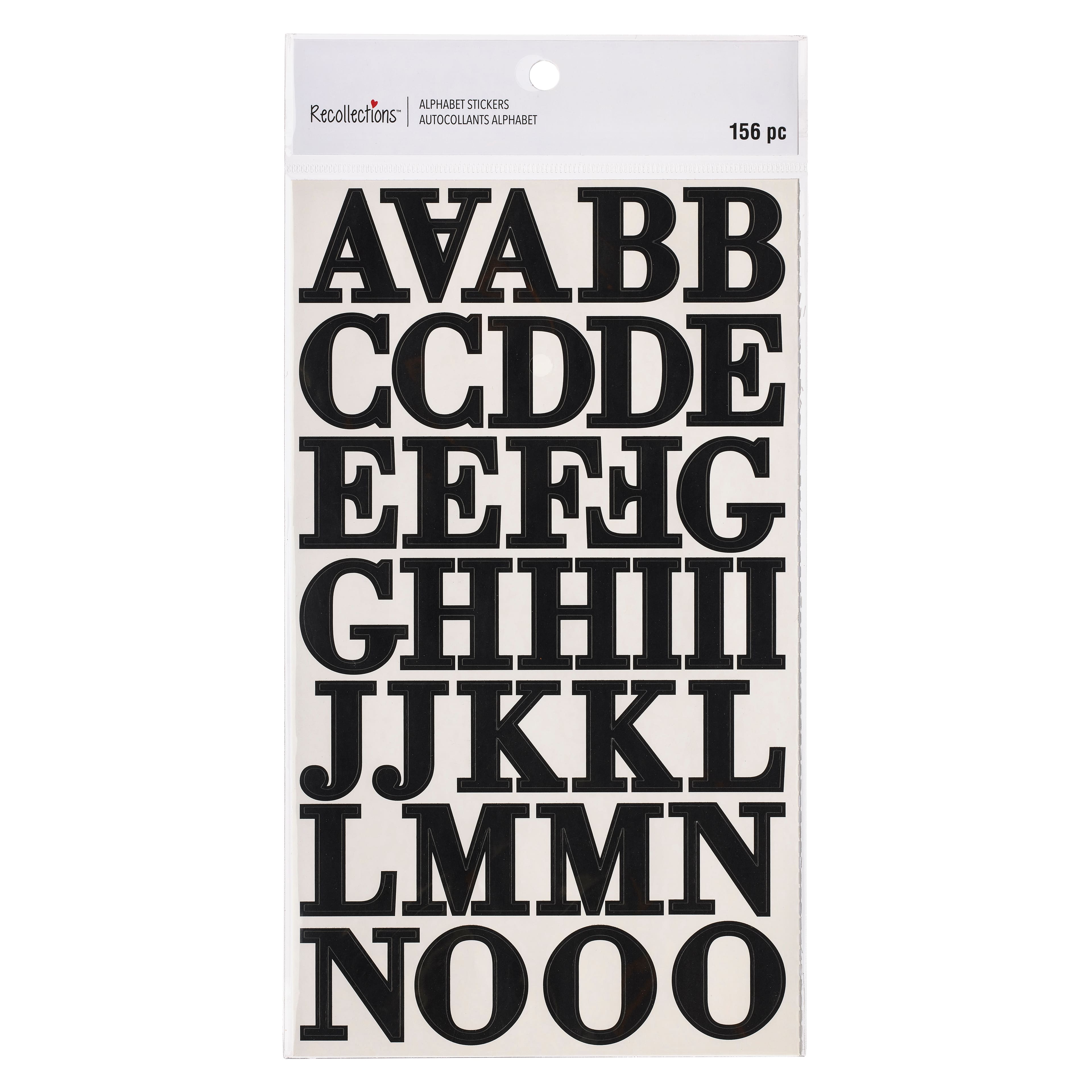12 Packs: 156 ct. (1,872 total) Black Serif Alphabet Stickers by Recollections™