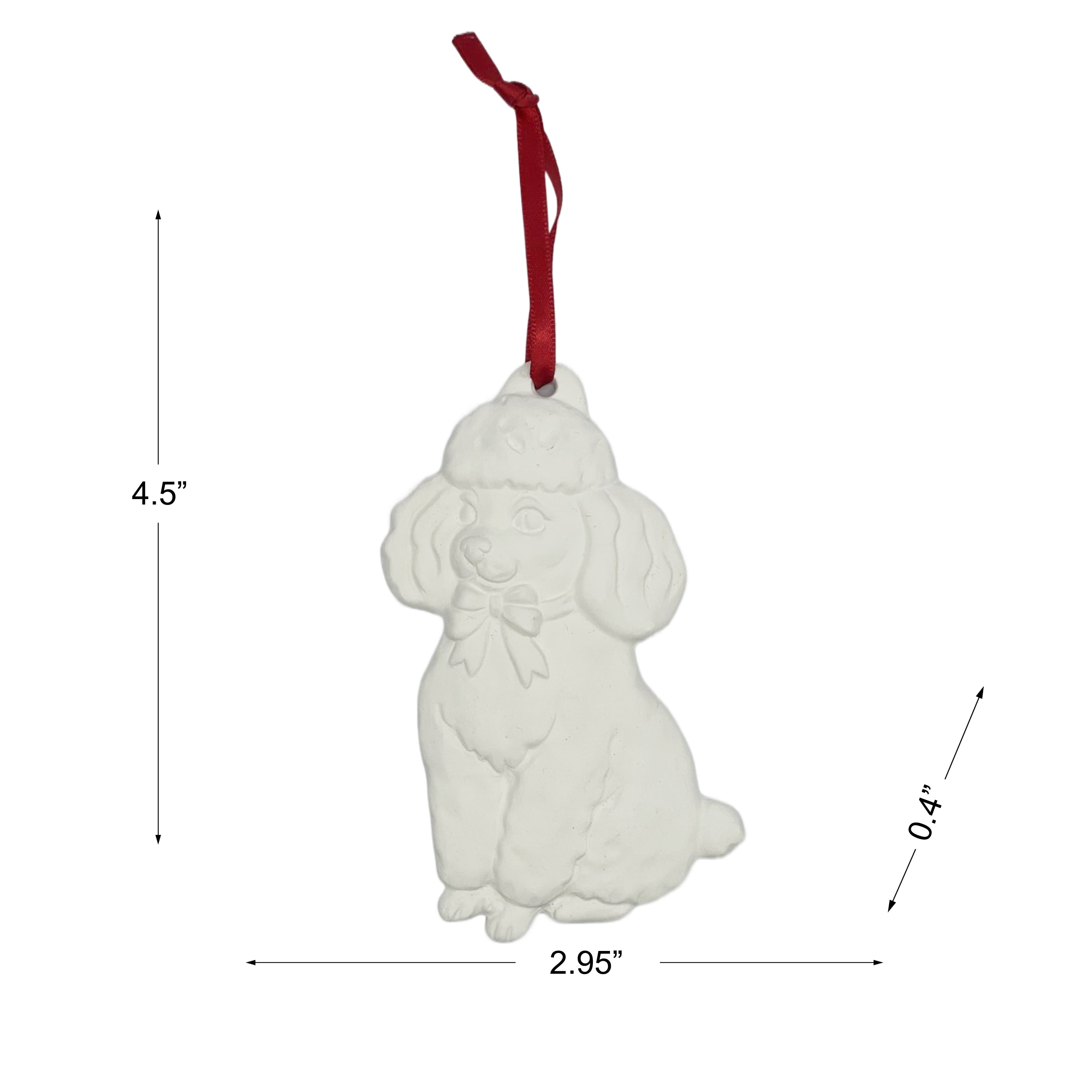 4.5&#x22; DIY Ceramic Poodle Ornament by Make Market&#xAE;