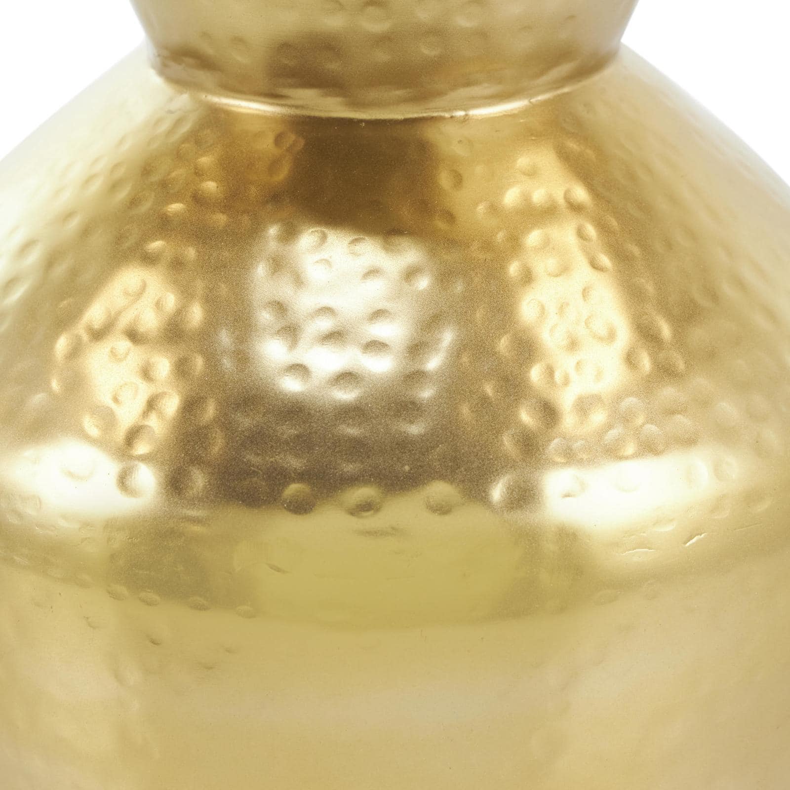 13&#x22; Gold Hammered Texture Metal Vase