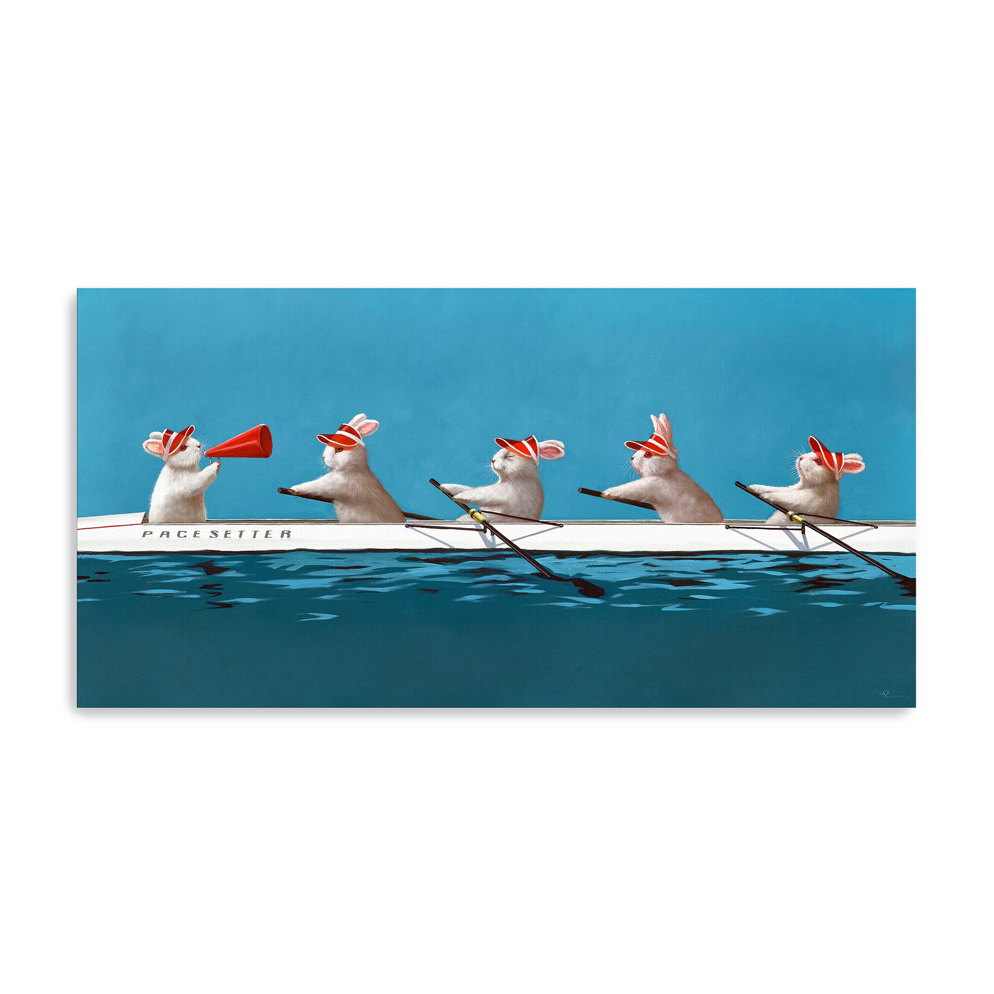 Lumaprints Bunnies in the Boat Canvas Giclée Art