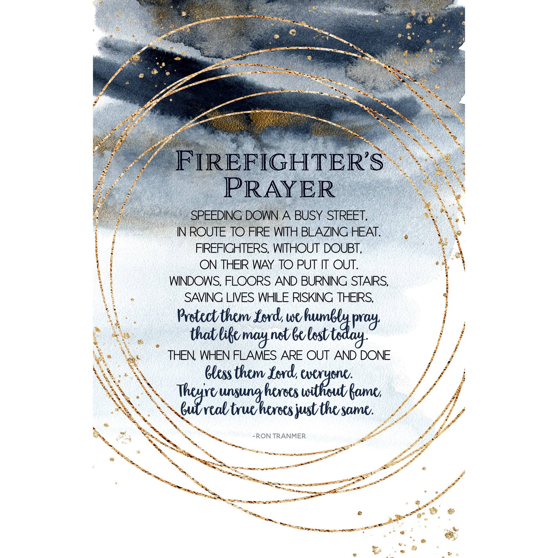 Firefighter&#x27;s Prayer Inspirational Wood Plaque