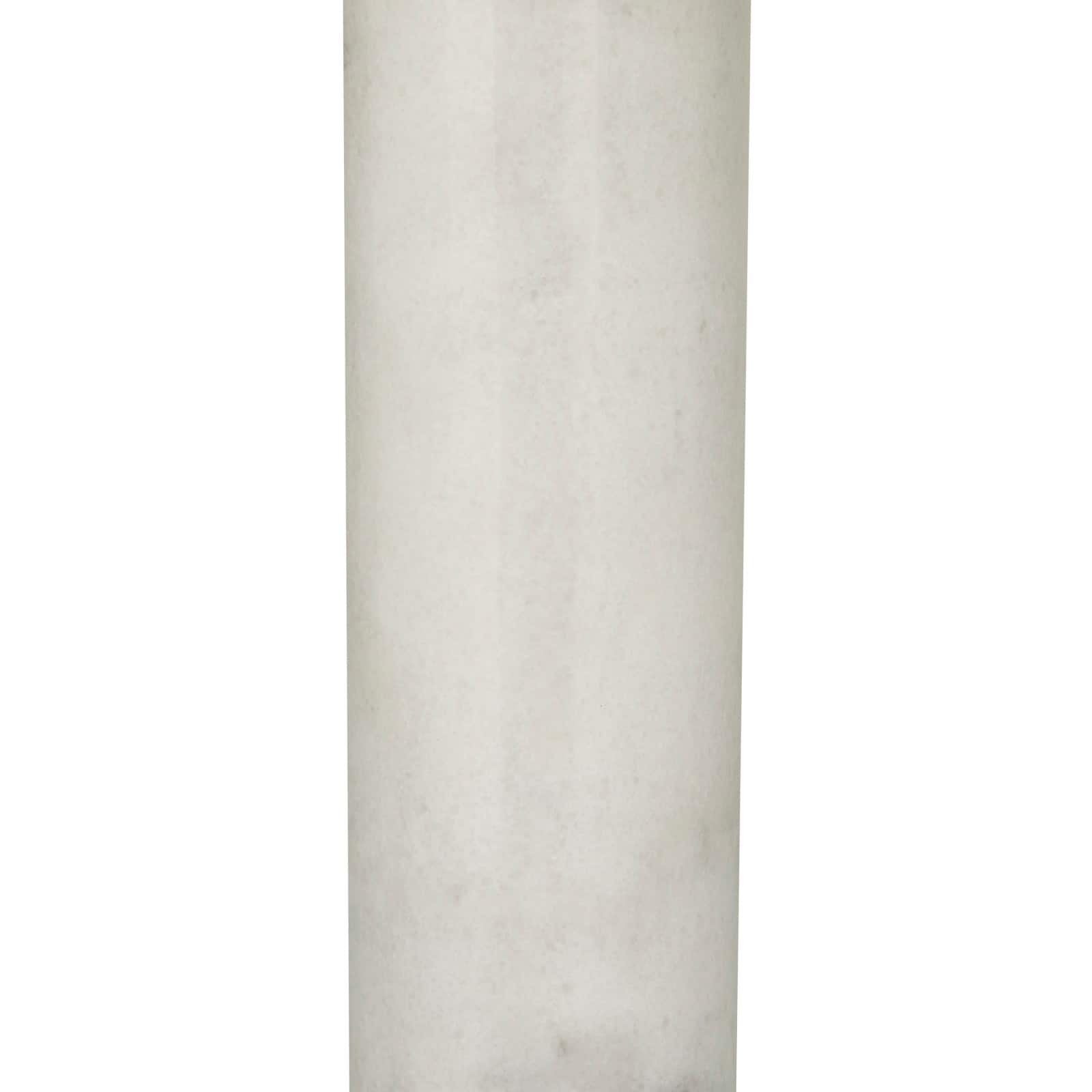 White Marble Slender Stand Table Lamp with Drum Shade 15" x 15" x 29"