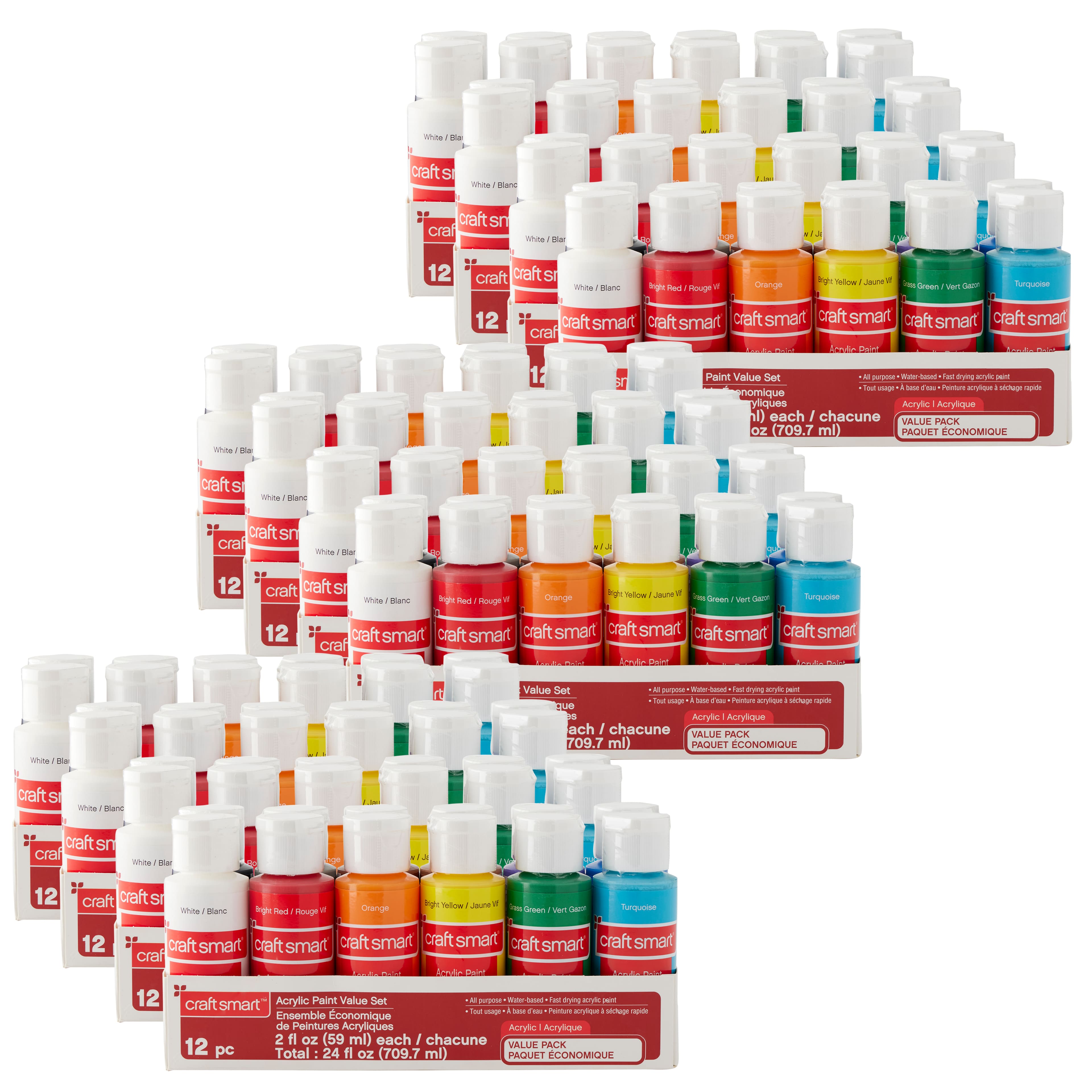 12 Packs: 12 ct. (144 total) Acrylic Paint Value Pack by Craft Smart&#xAE;