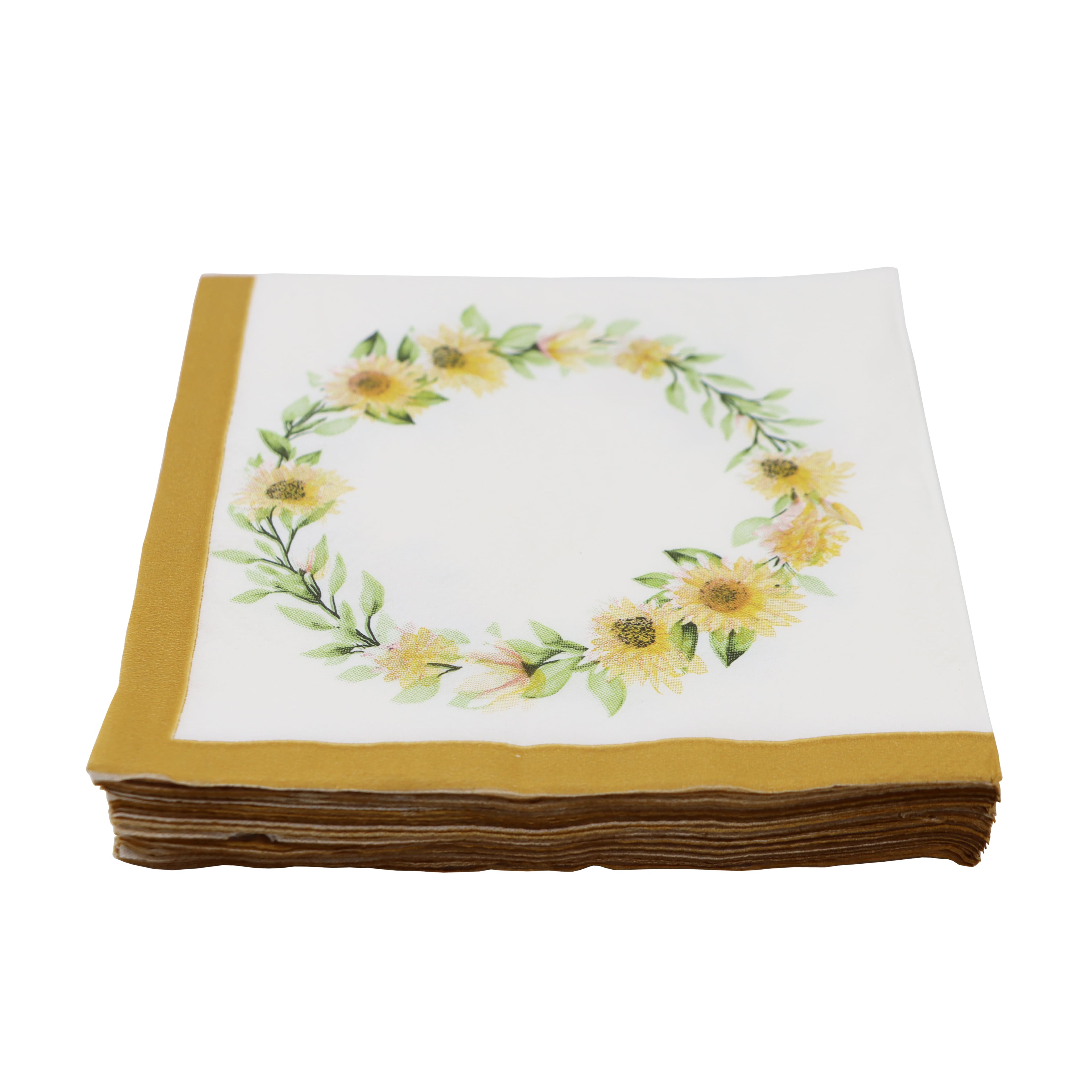 Sunflower Wreath Paper Beverage Napkins, 20ct. by Celebrate It&#x2122;