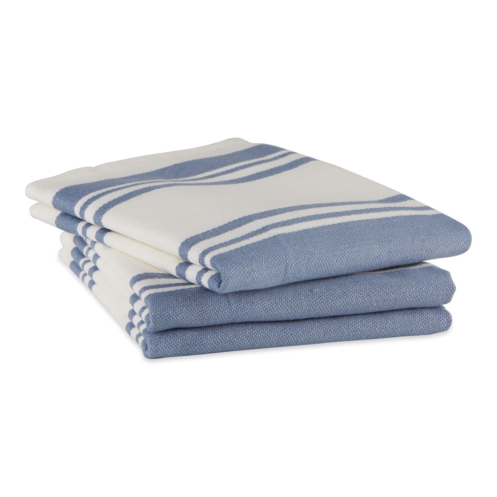 DII® Stonewash Blue Chef Stripe Dish Towels, 3ct.