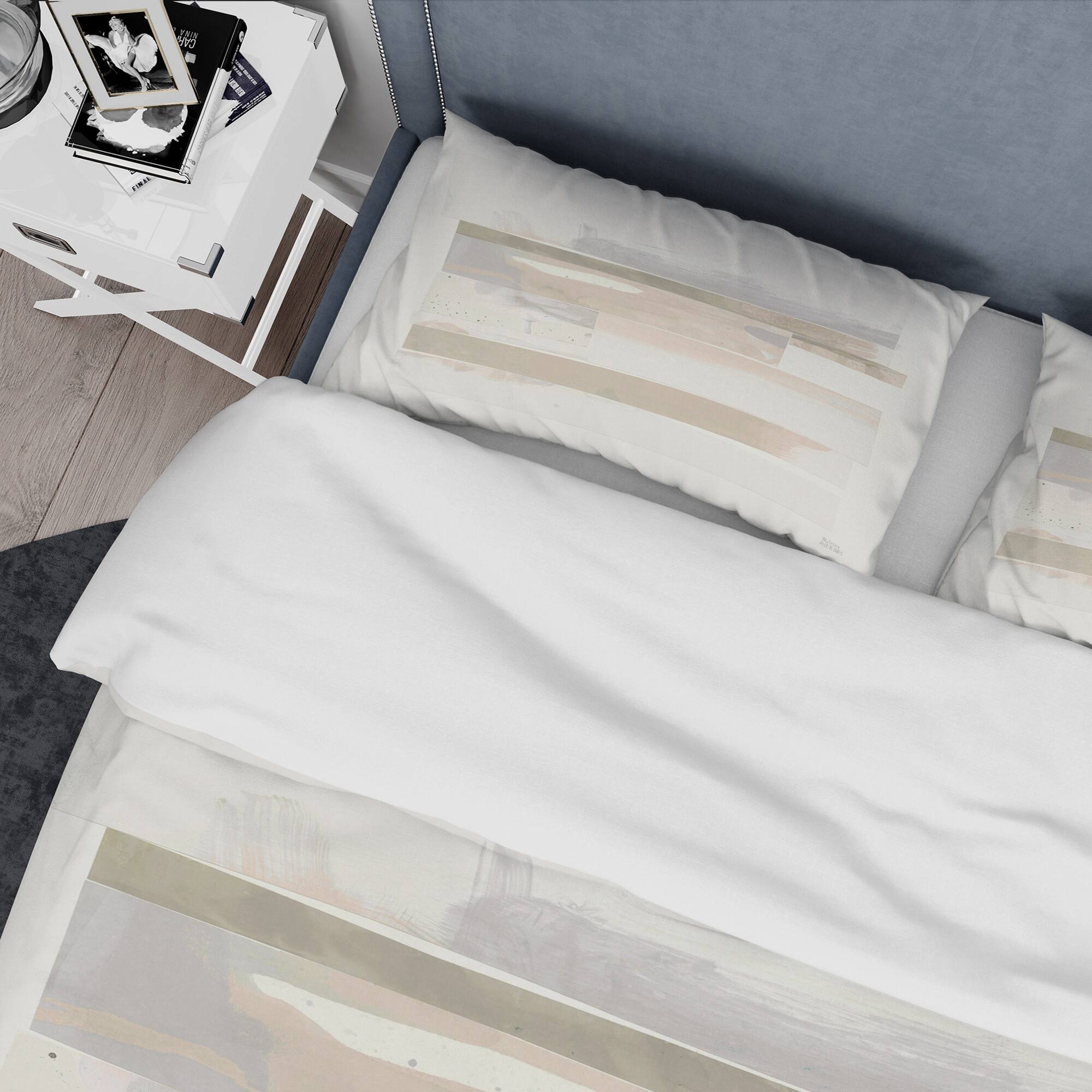 Designart &#x27;Geometric Neutral Form IV&#x27; Geometric Bedding Set - Duvet Cover &#x26; Shams