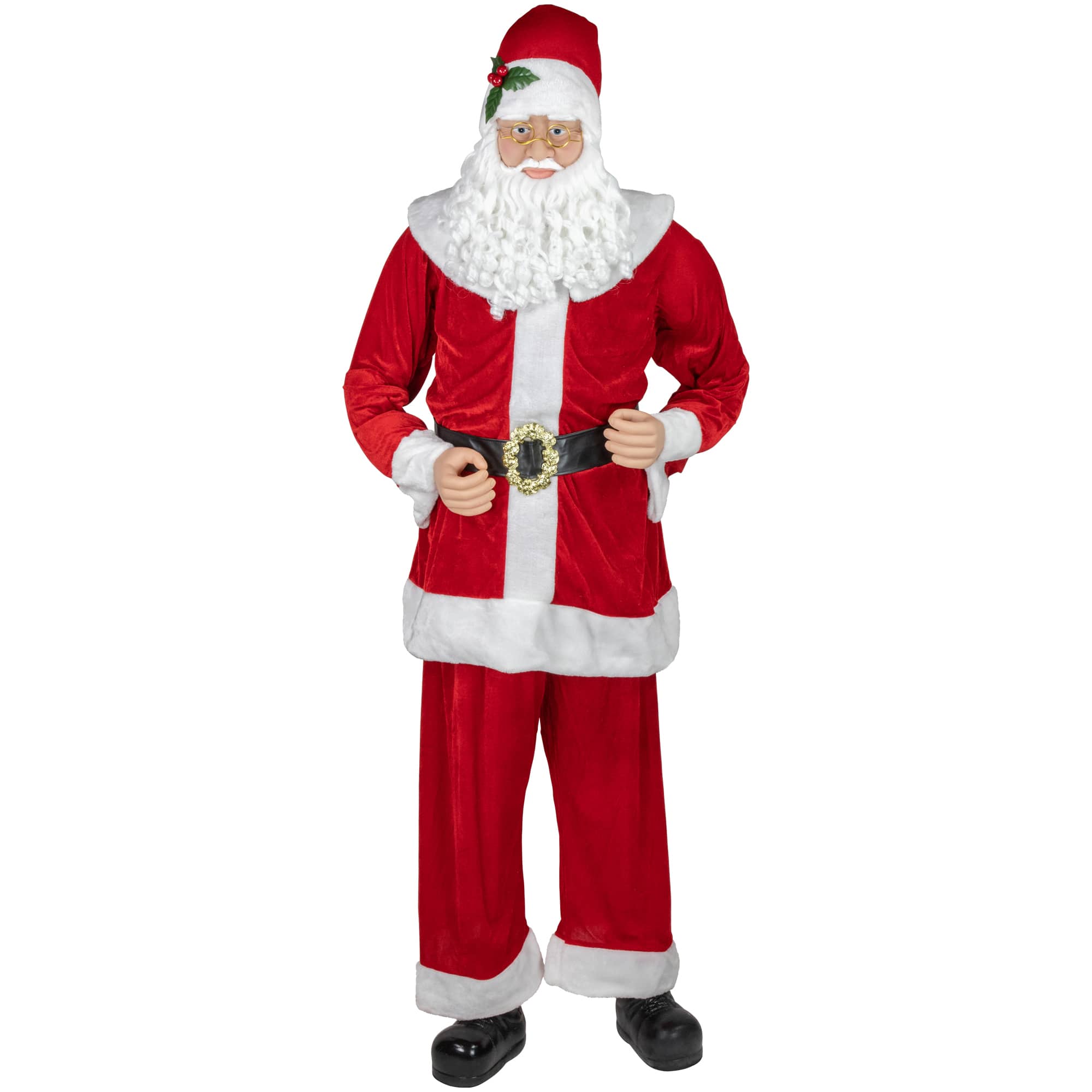 6ft. Life-Size Plush Santa Claus Standing or Sitting Christmas Figure