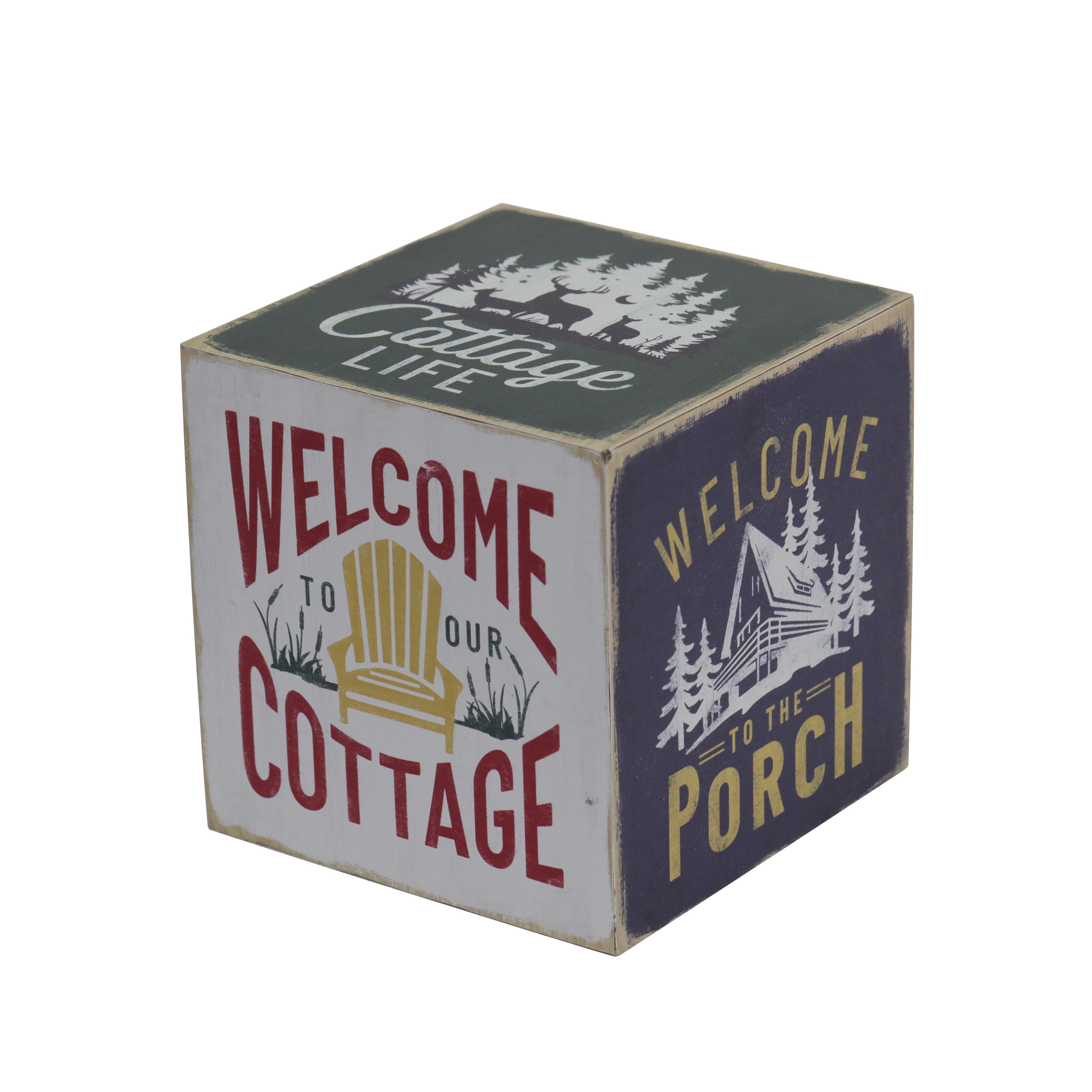 Assorted 5&#x22; Lake Cube Sign by Celebrate It&#xAE;, 1pc.