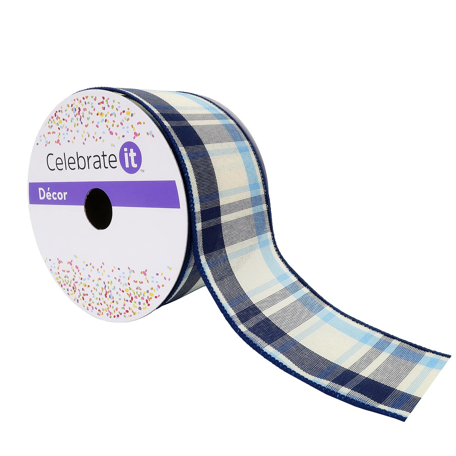 12 Pack: 2.5" x 25ft. Wired Plaid Ribbon by Celebrate It™ Décor
