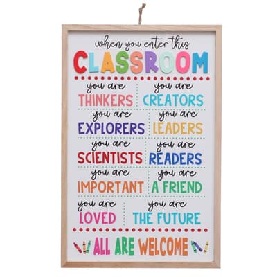 Class Rules! When You Enter this Classroom Wall Sign by B2C™ | Michaels