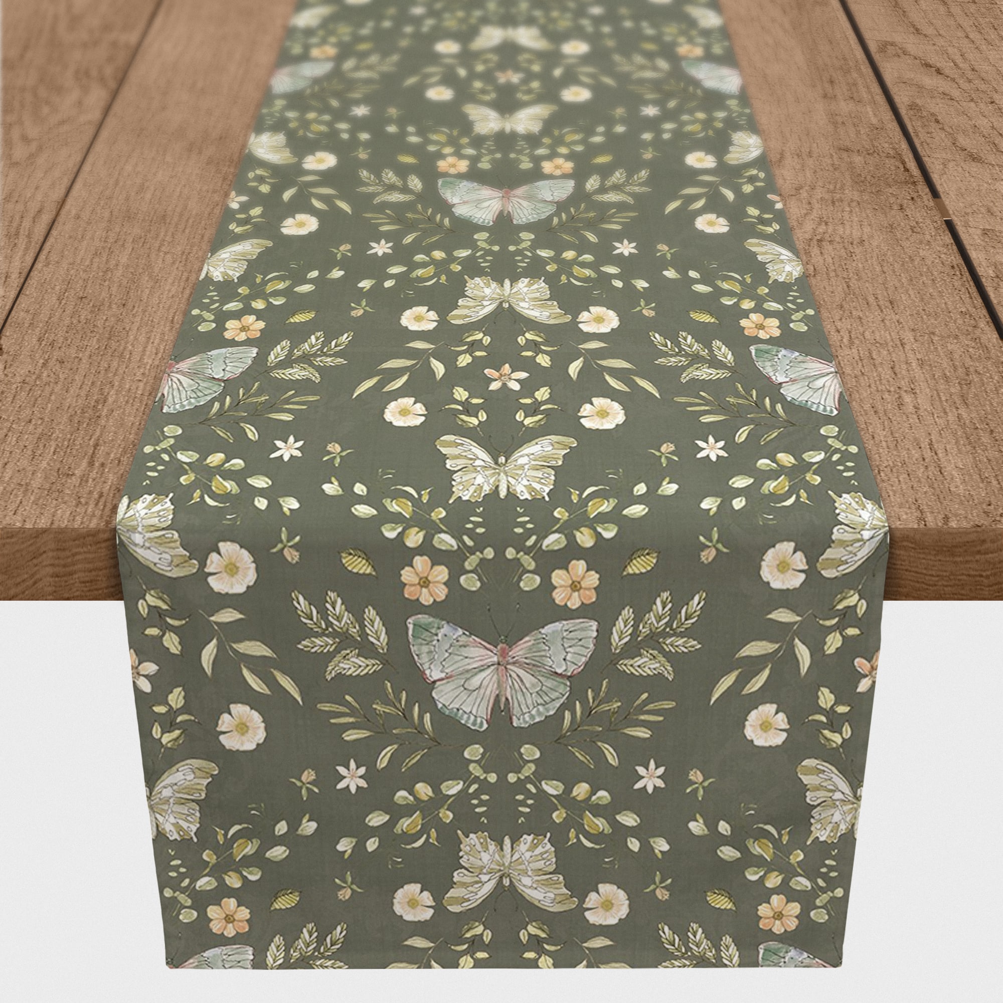 72" Butterfly Pattern Cotton Twill Runner