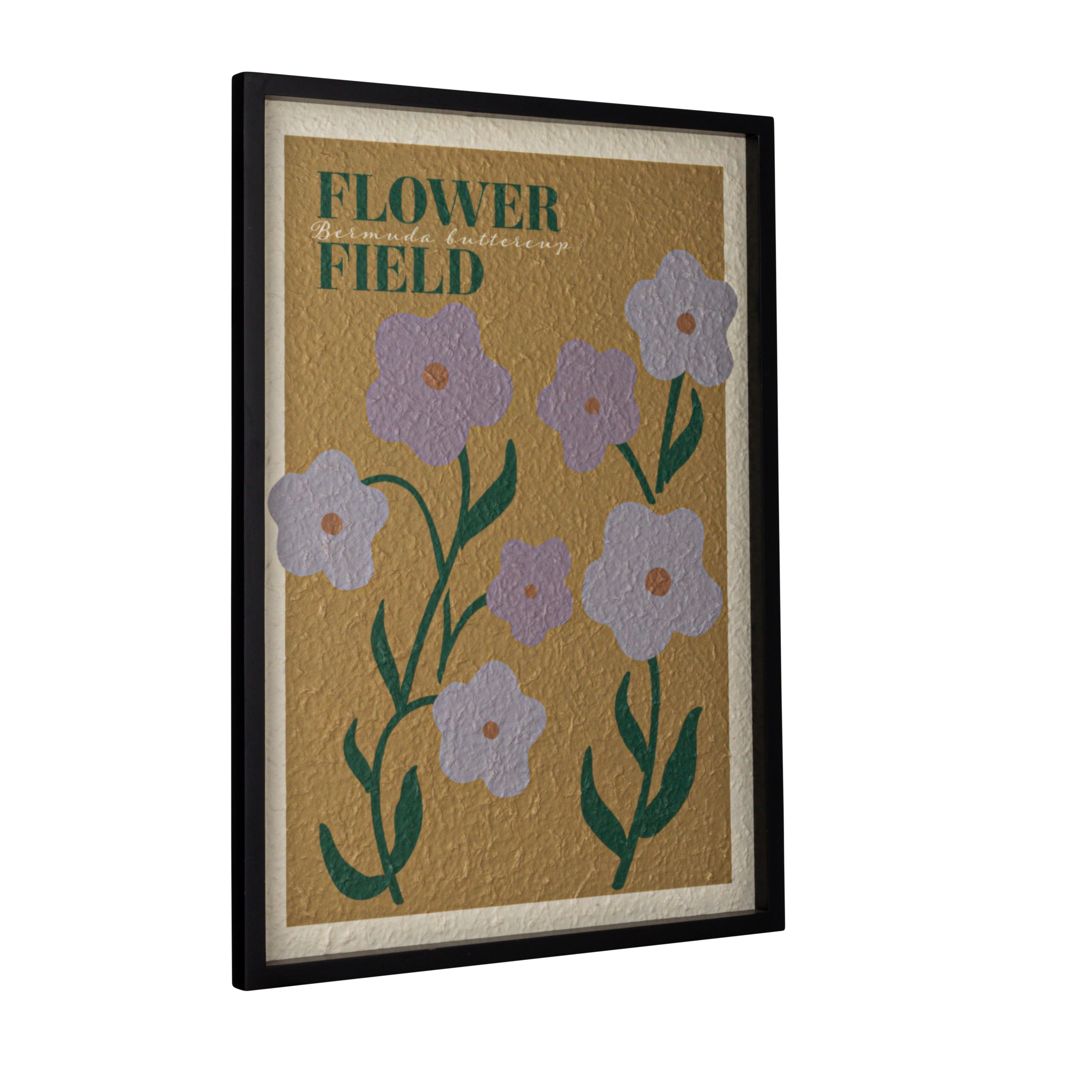Hello Honey® Framed Flower Field Textured Paper Wall Décor