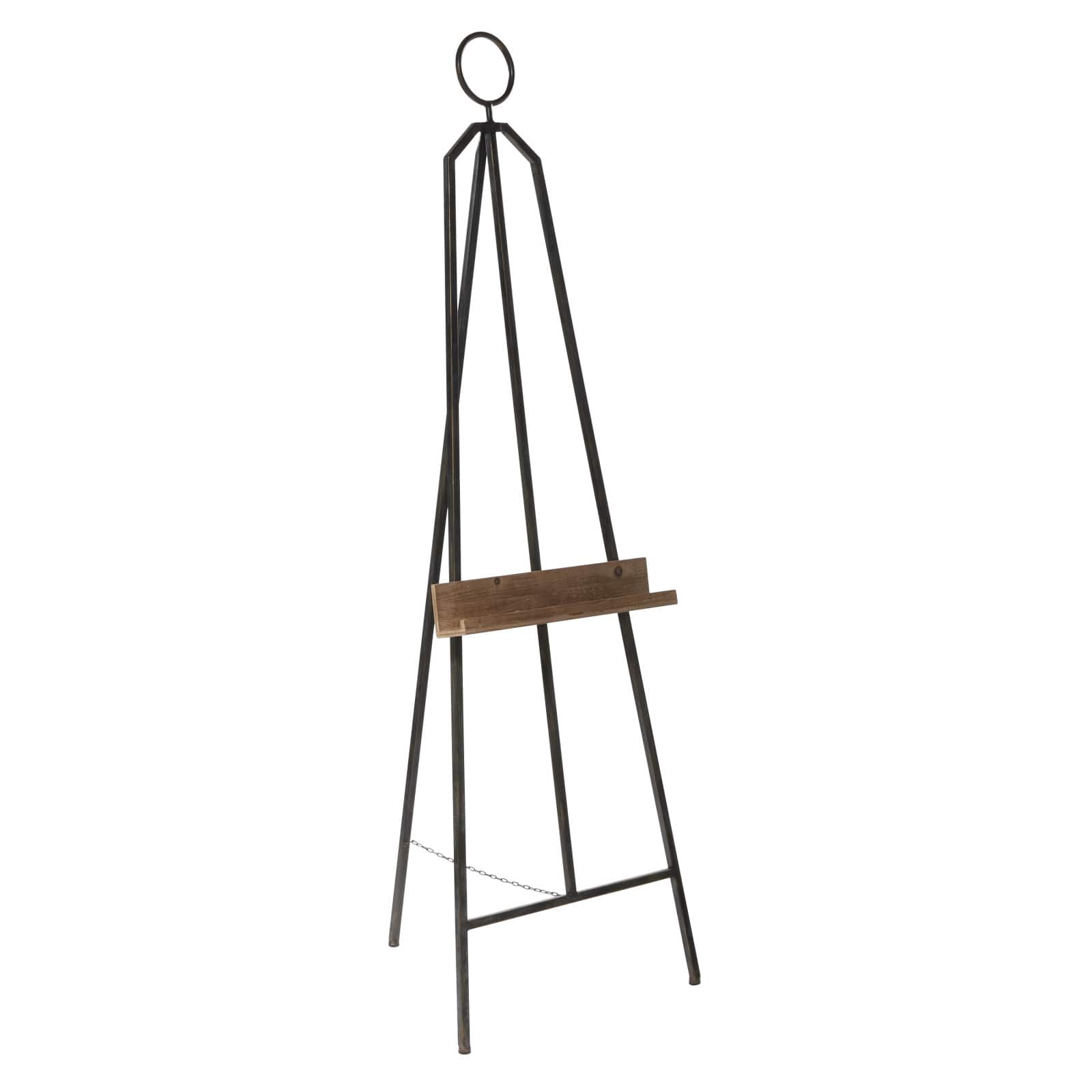 Black Iron Industrial Easel, 52" x 16" x 18"