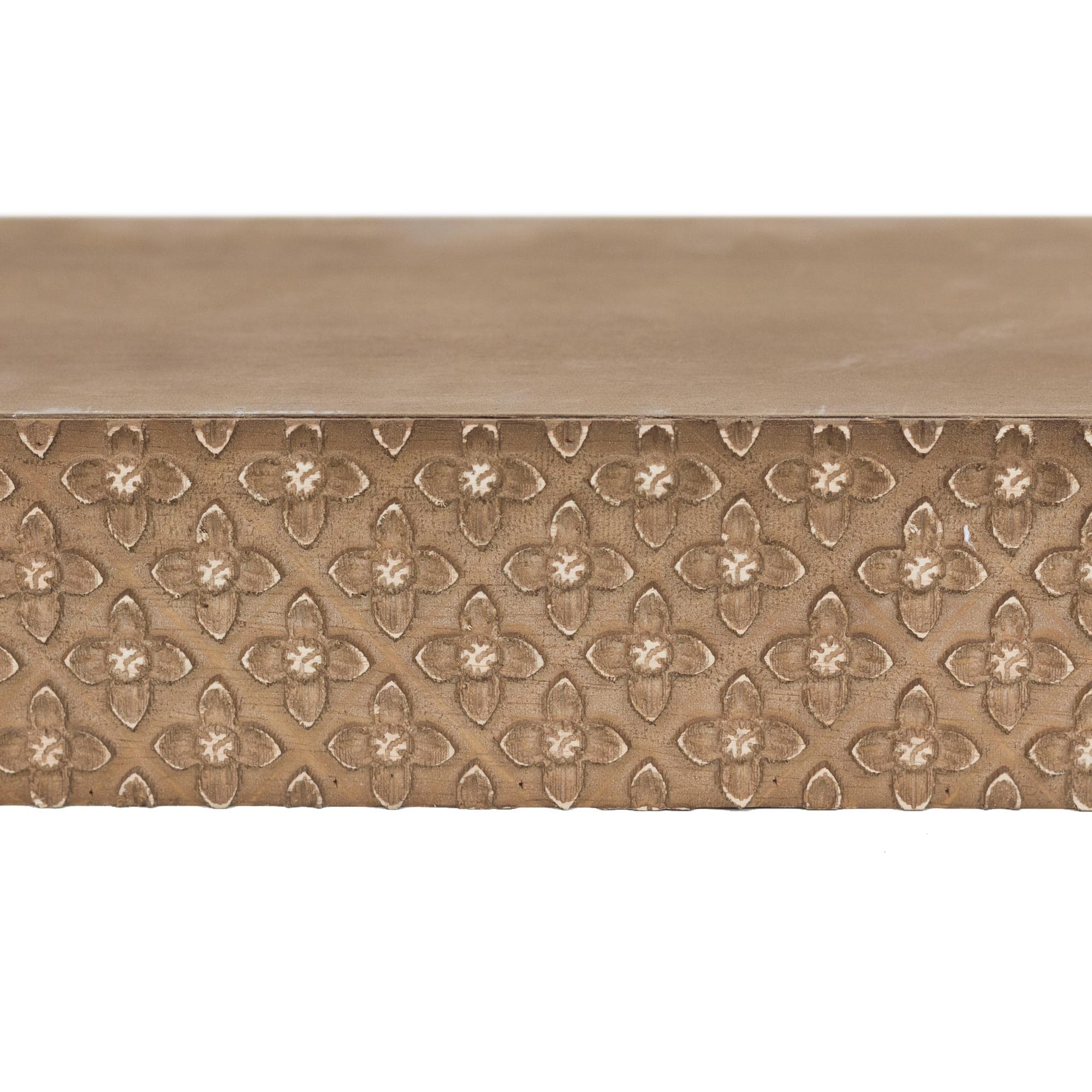 Small Natural Rustic Embossed Wood Floating Wall Shelf