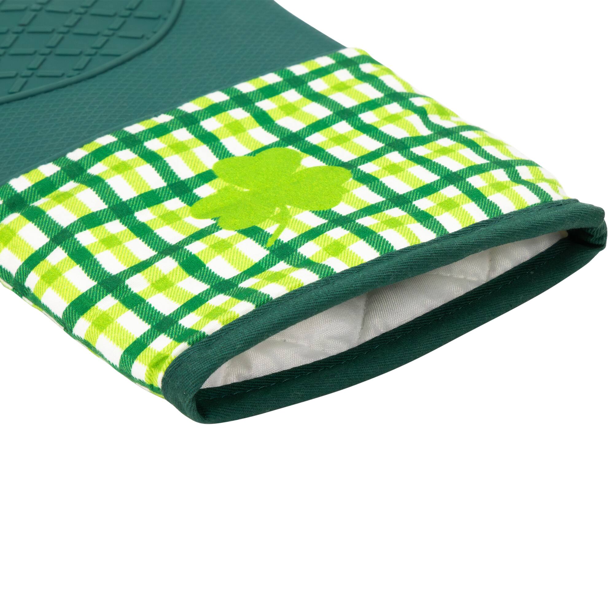 Green Plaid Shamrock Oven Mitts, 2ct.
