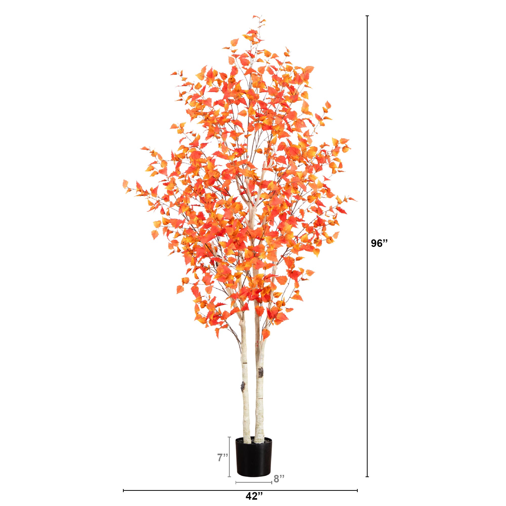 8ft. Potted Artificial Autumn Birch Tree