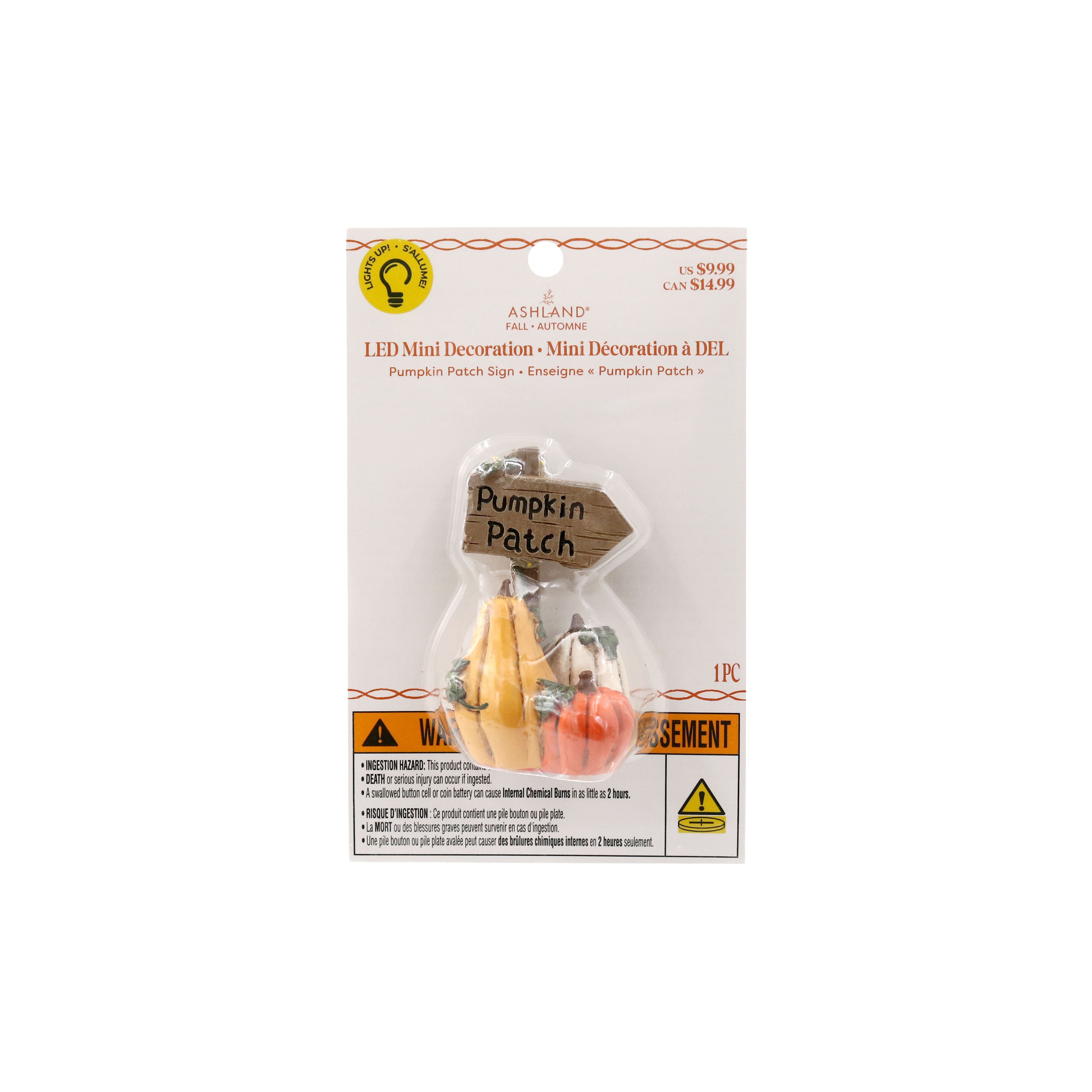 Mini LED Pumpkin Patch Sign Decoration by Ashland®