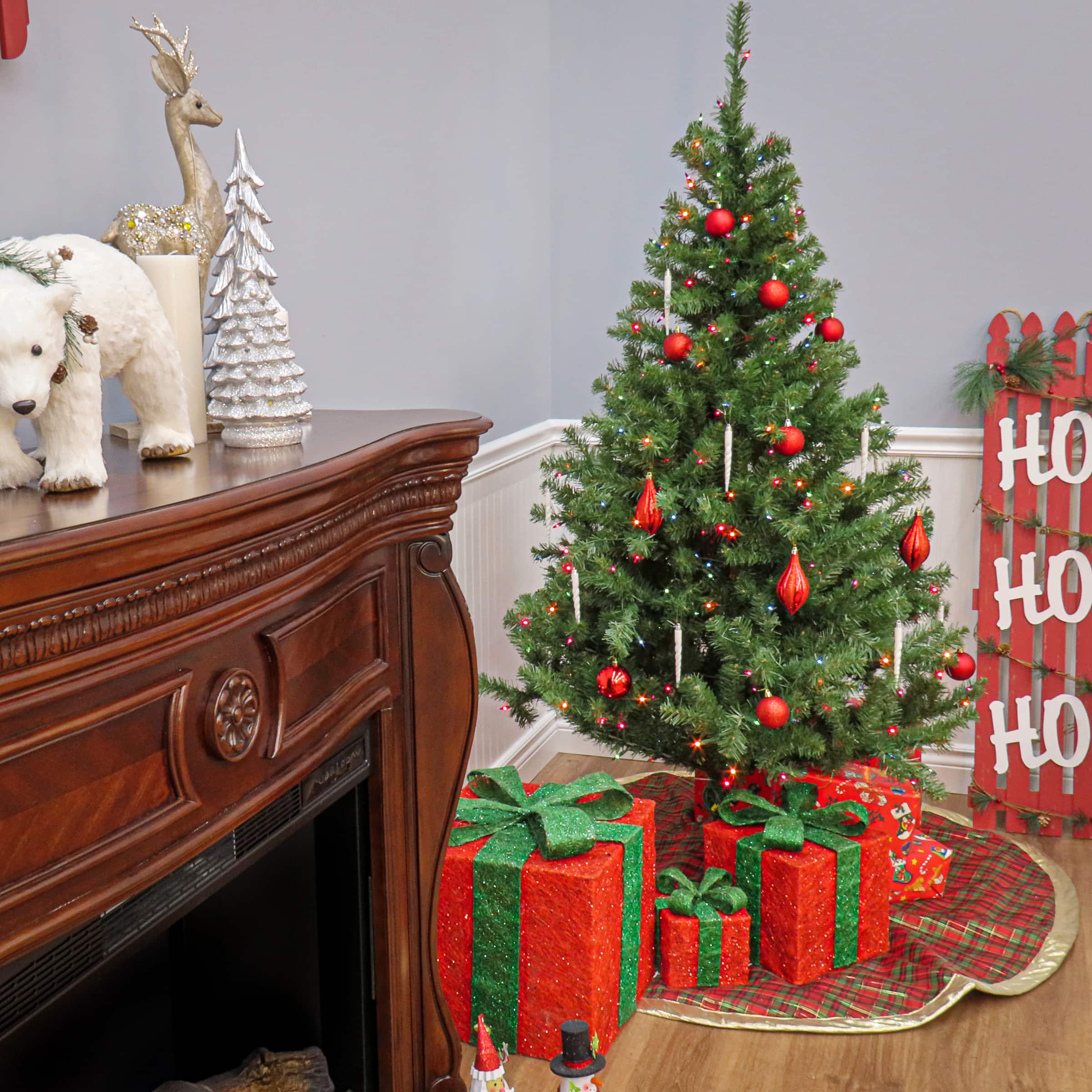 6ft. Pre-Lit Kincaid Spruce Artificial Christmas Tree, Multicolor Lights