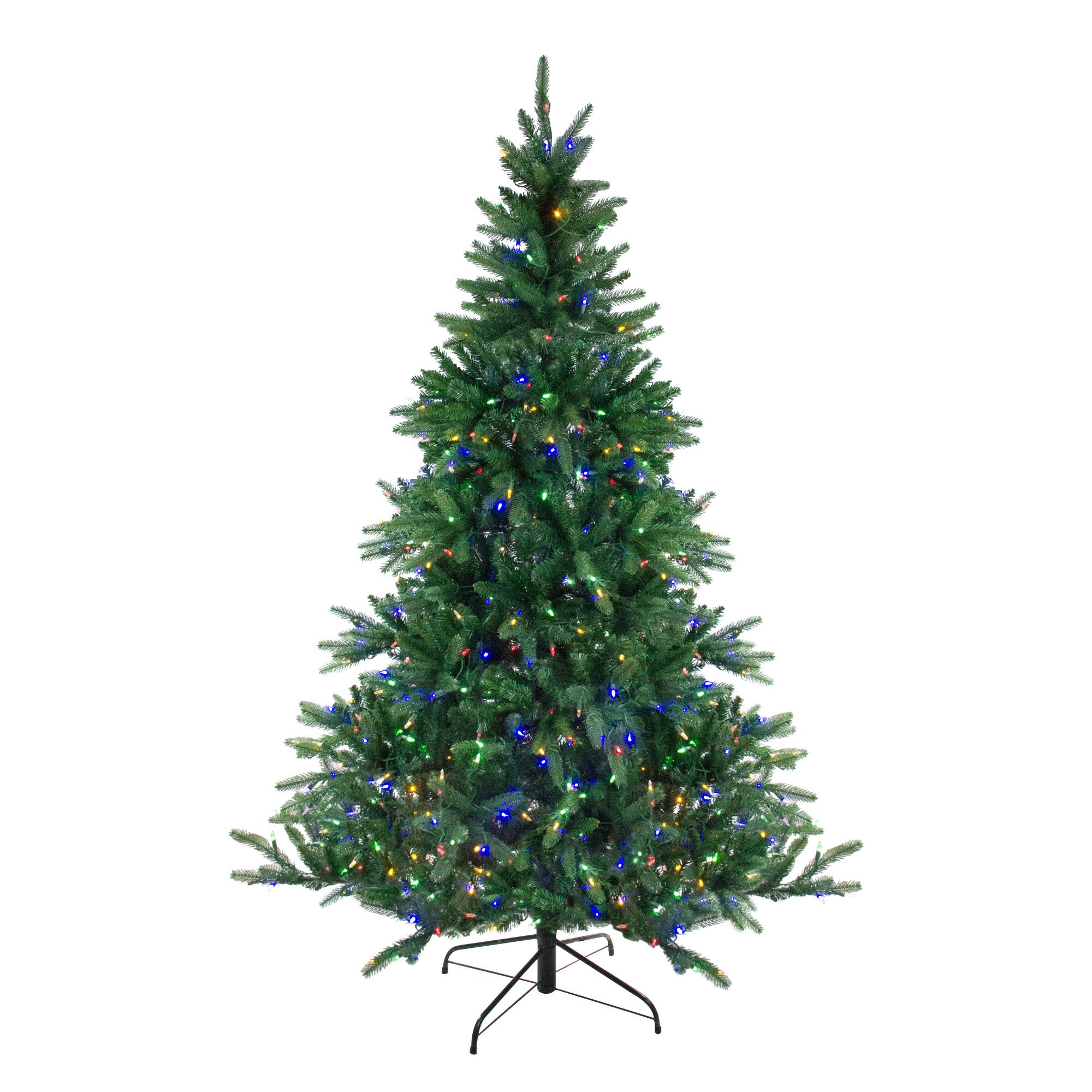 9ft. Pre-Lit Medium Noble Fir Artificial Christmas Tree, Multicolor LED Lights with Instant Connect Technology