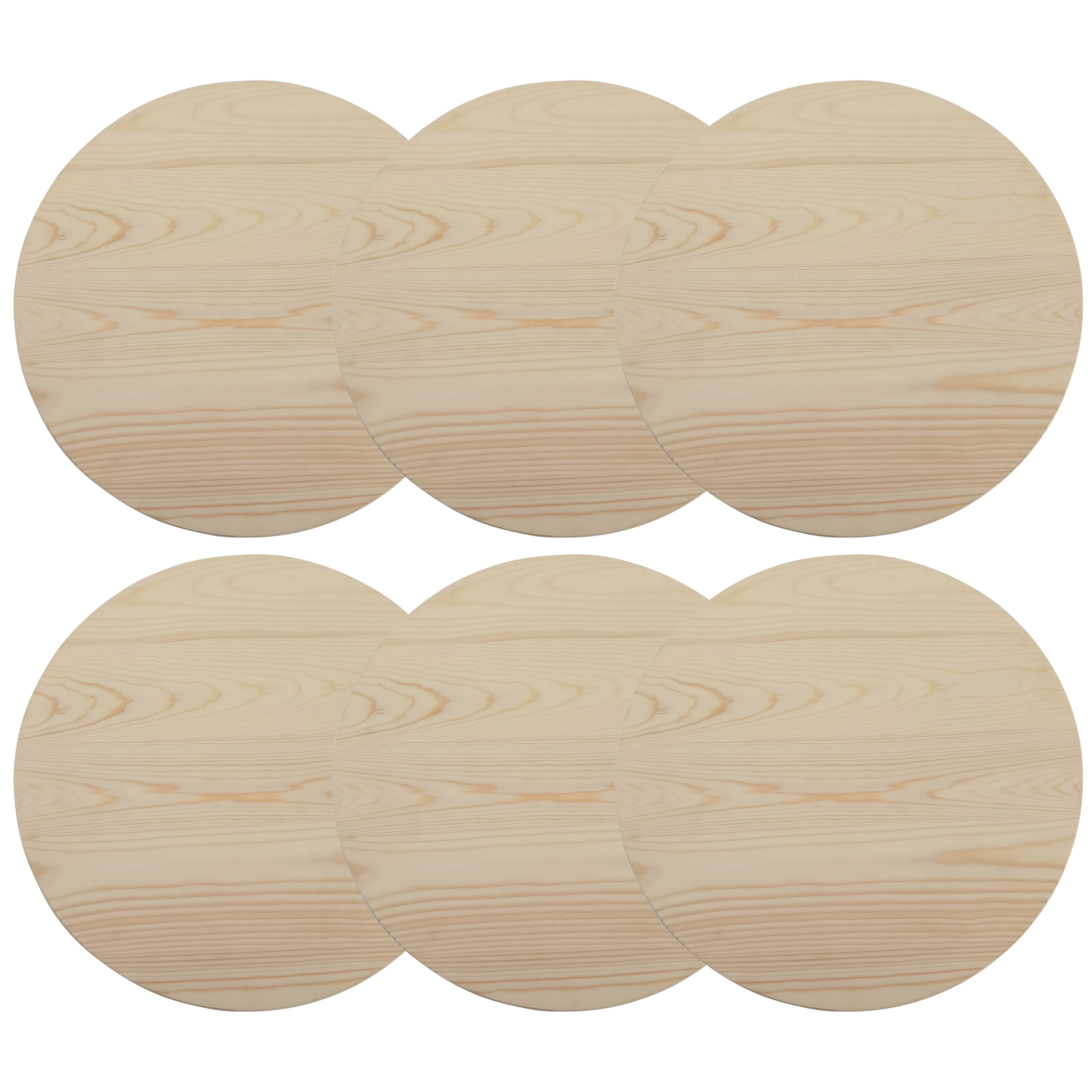 6 Pack: 15&#x22; Unfinished Wooden Circle Plaque by Make Market&#xAE;
