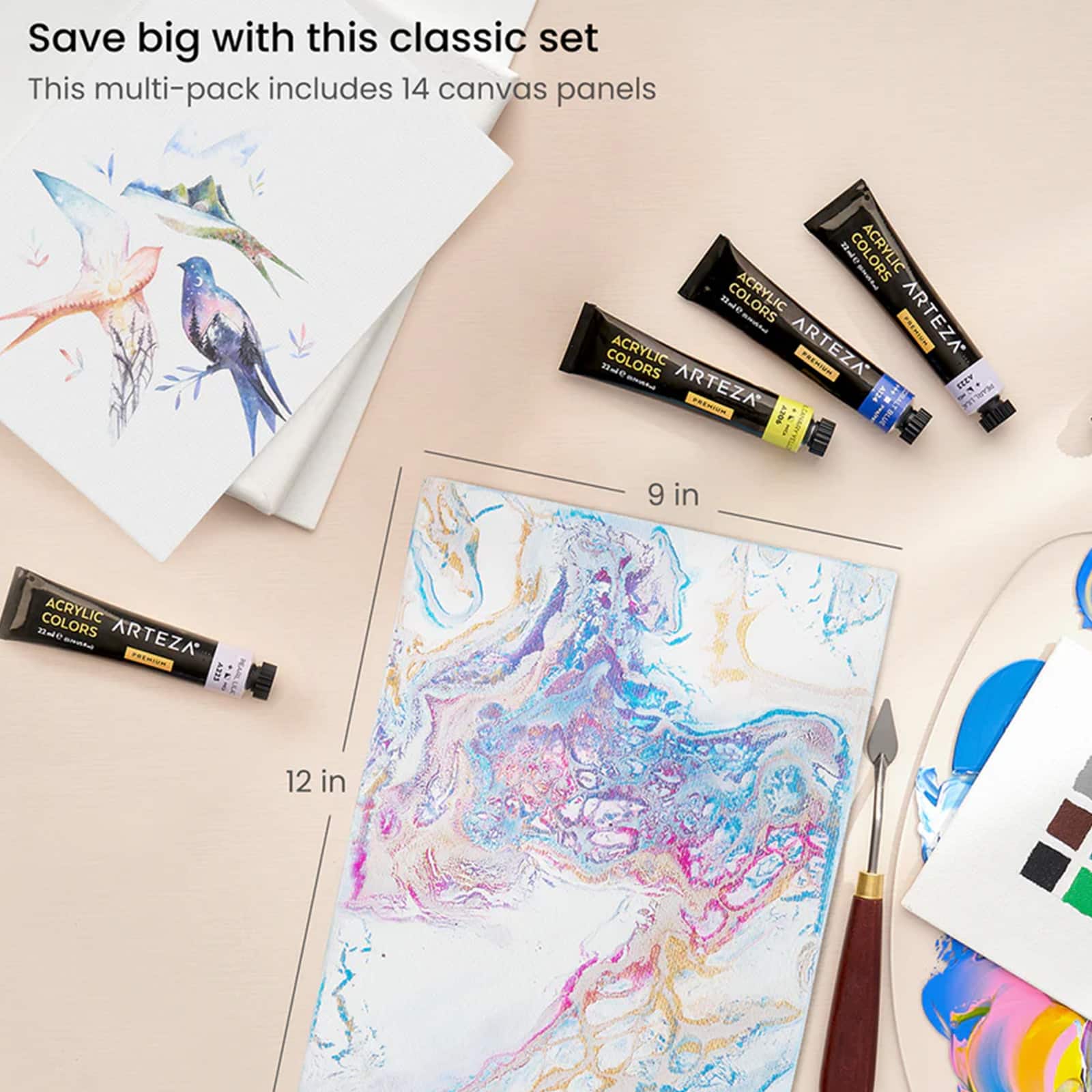 Arteza&#xAE; White Canvas Panels, 14ct.
