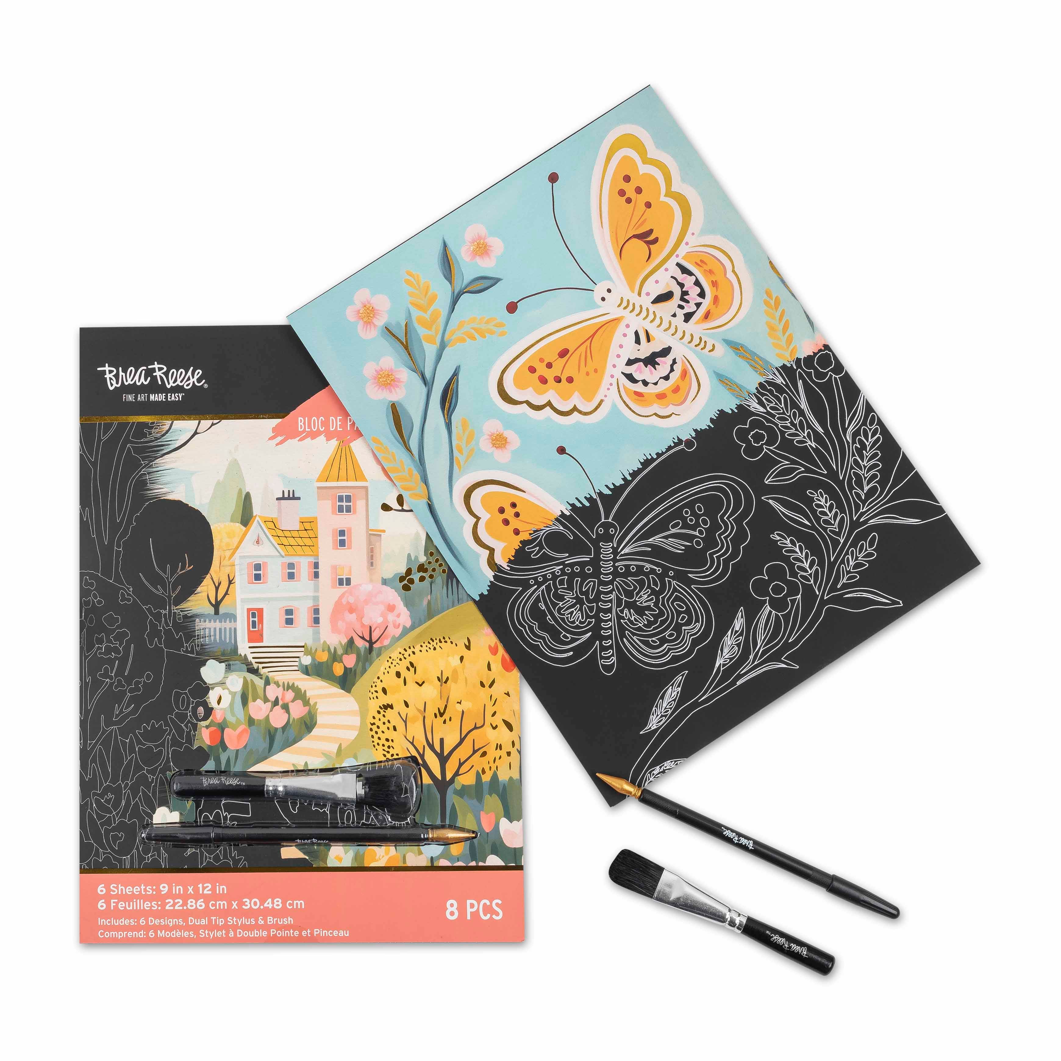 Brea Reese&#x2122; 9&#x22; x 12&#x22; Ethereal Summer Scenes Scratch Art Paper Pad