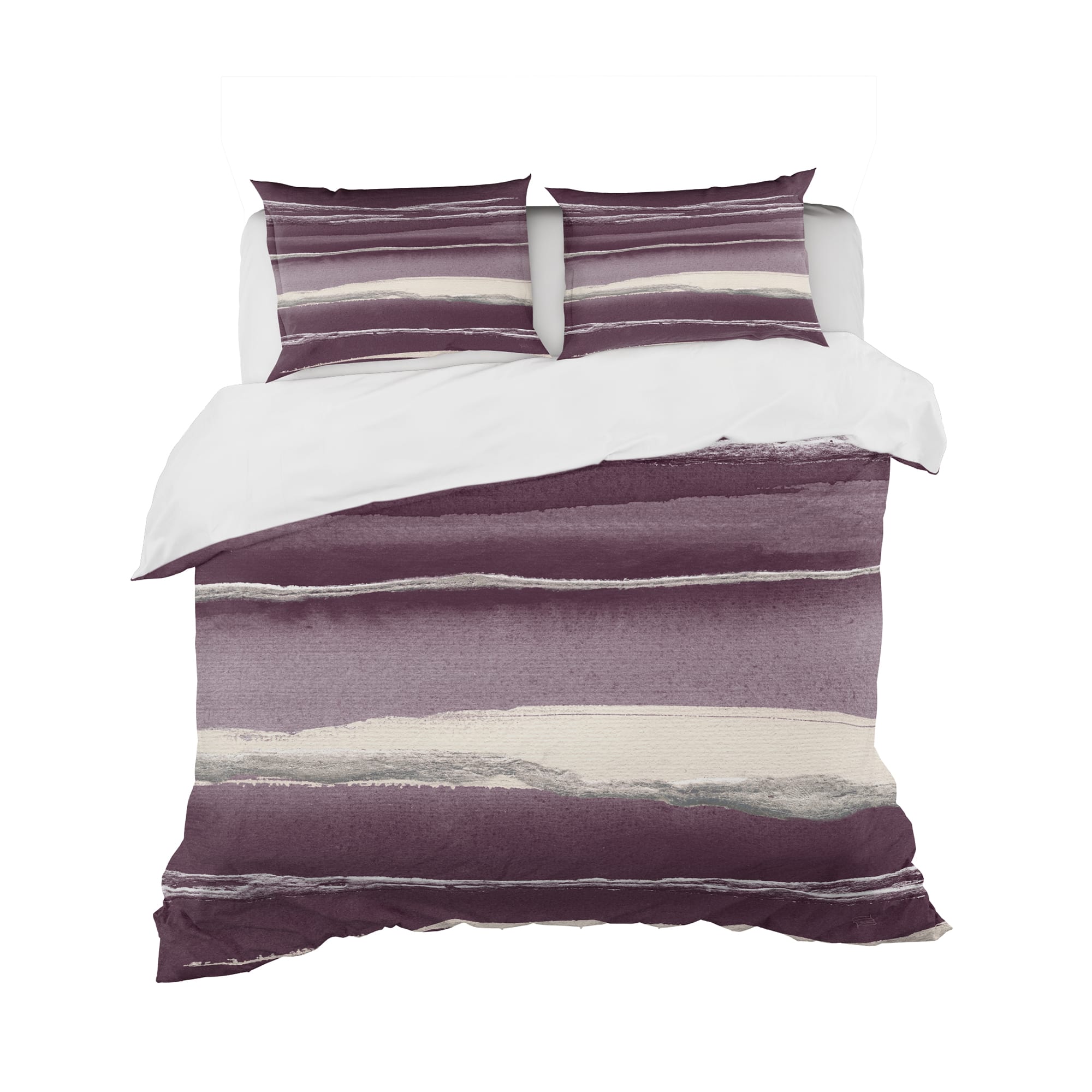 Designart &#x27;Shabby Watercolor on Purple IV&#x27; Shabby Bedding Set - Duvet Cover &#x26; Shams