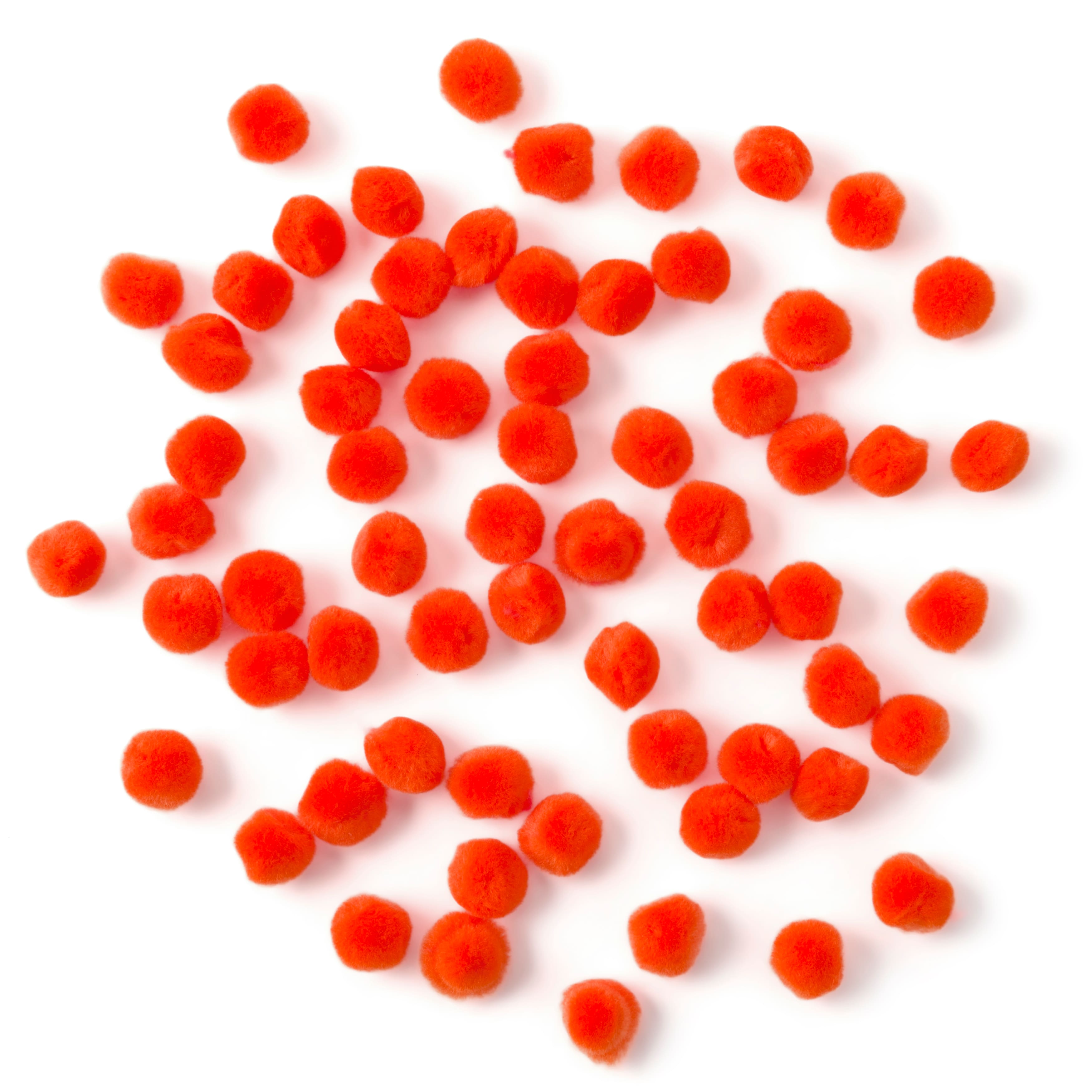 24 Packs: 65 ct. (1,560 total) 1/2&#x22; Orange Pom Poms by Creatology&#x2122;