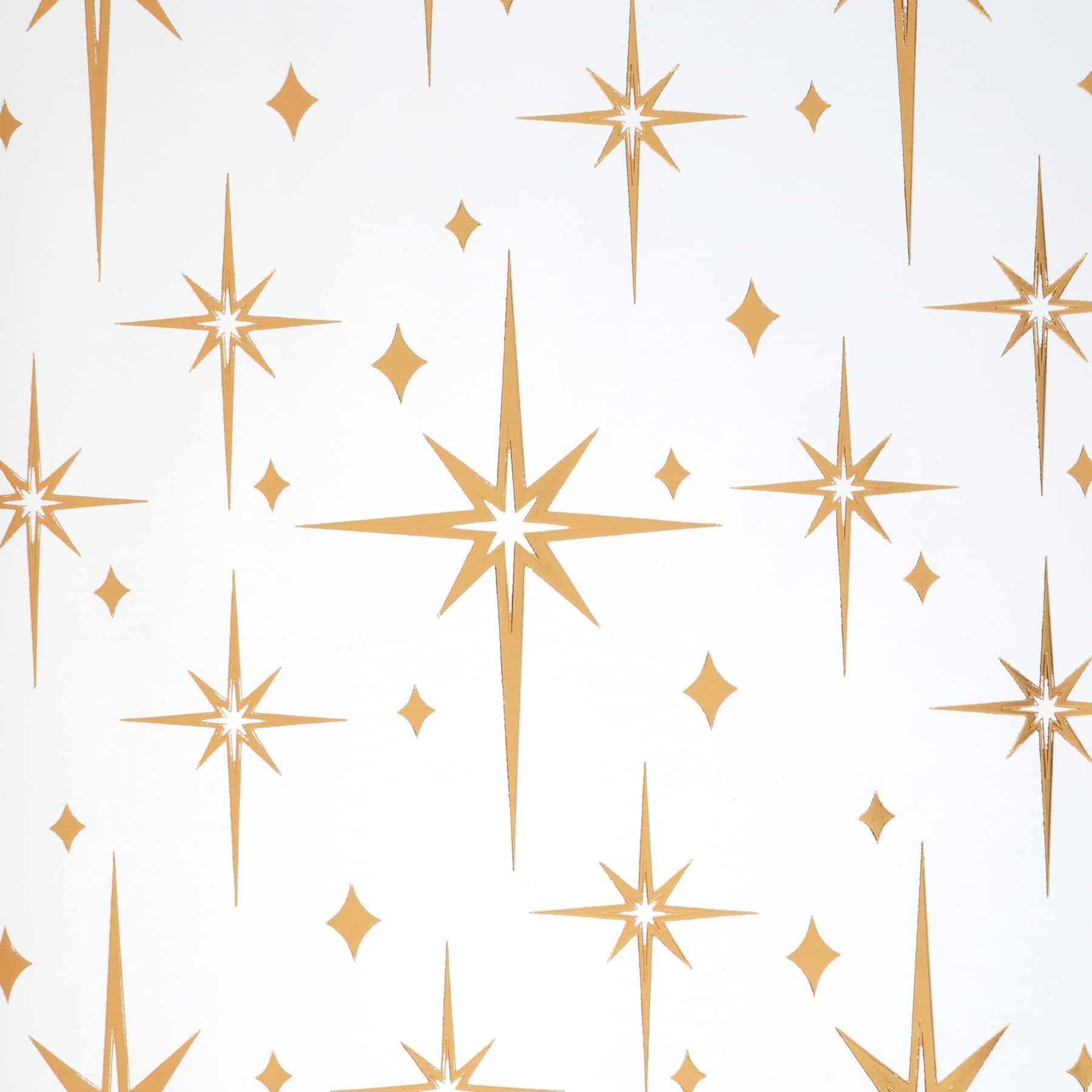 30" x 24ft. White & Gold Starburst Foil Gift Wrap by Celebrate It™