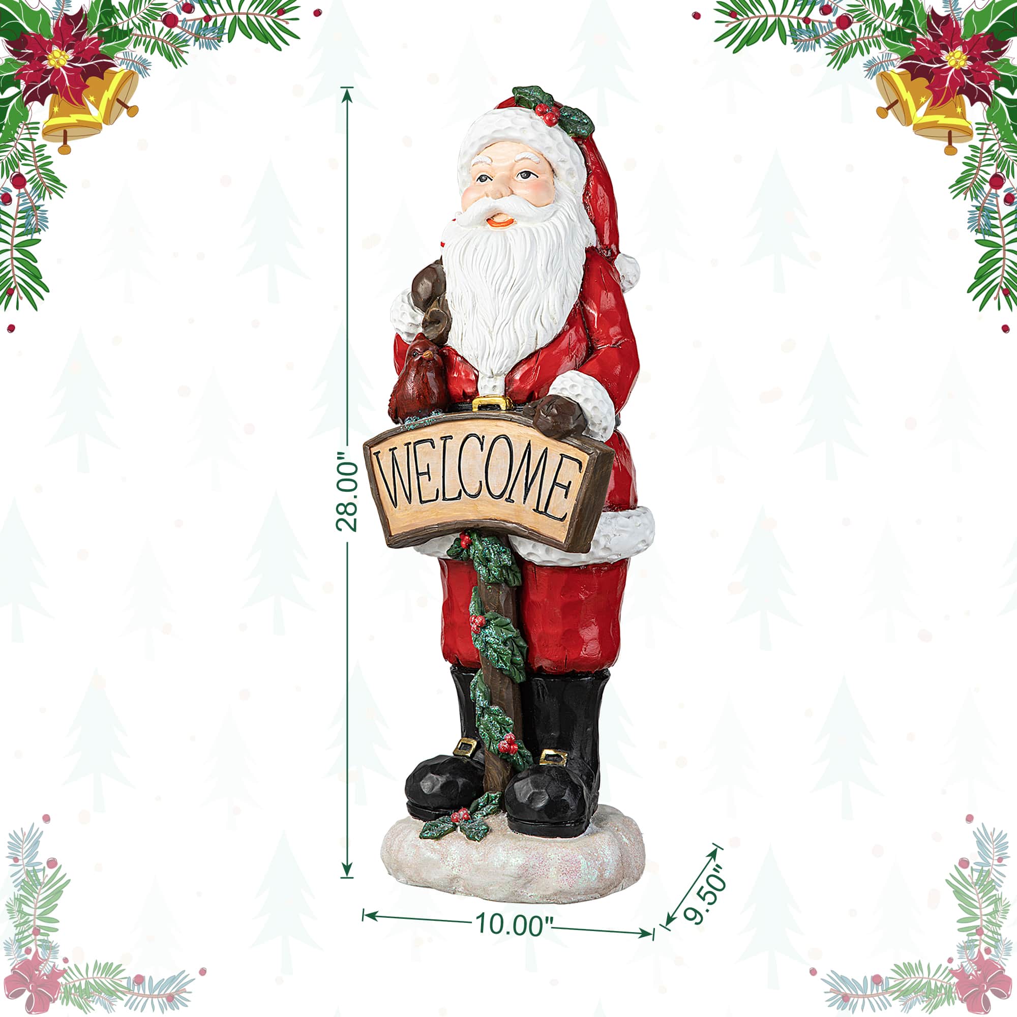 Glitzhome&#xAE; 28&#x22; Christmas Santa Porch D&#xE9;cor