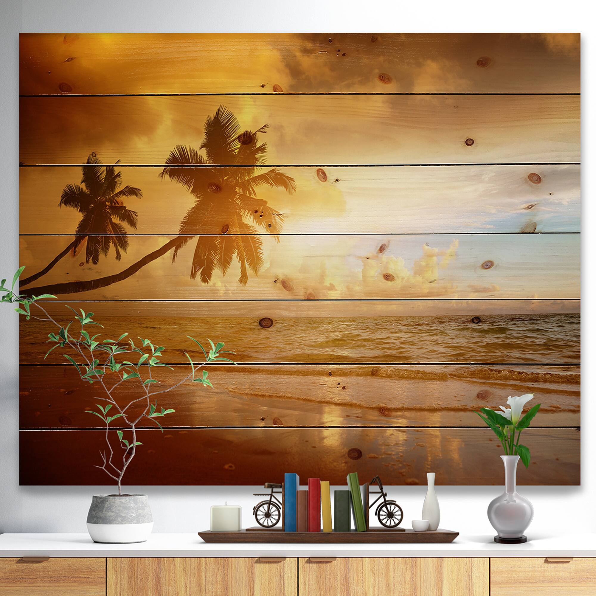 Designart - Beautiful Palms at the Caribbean Beach