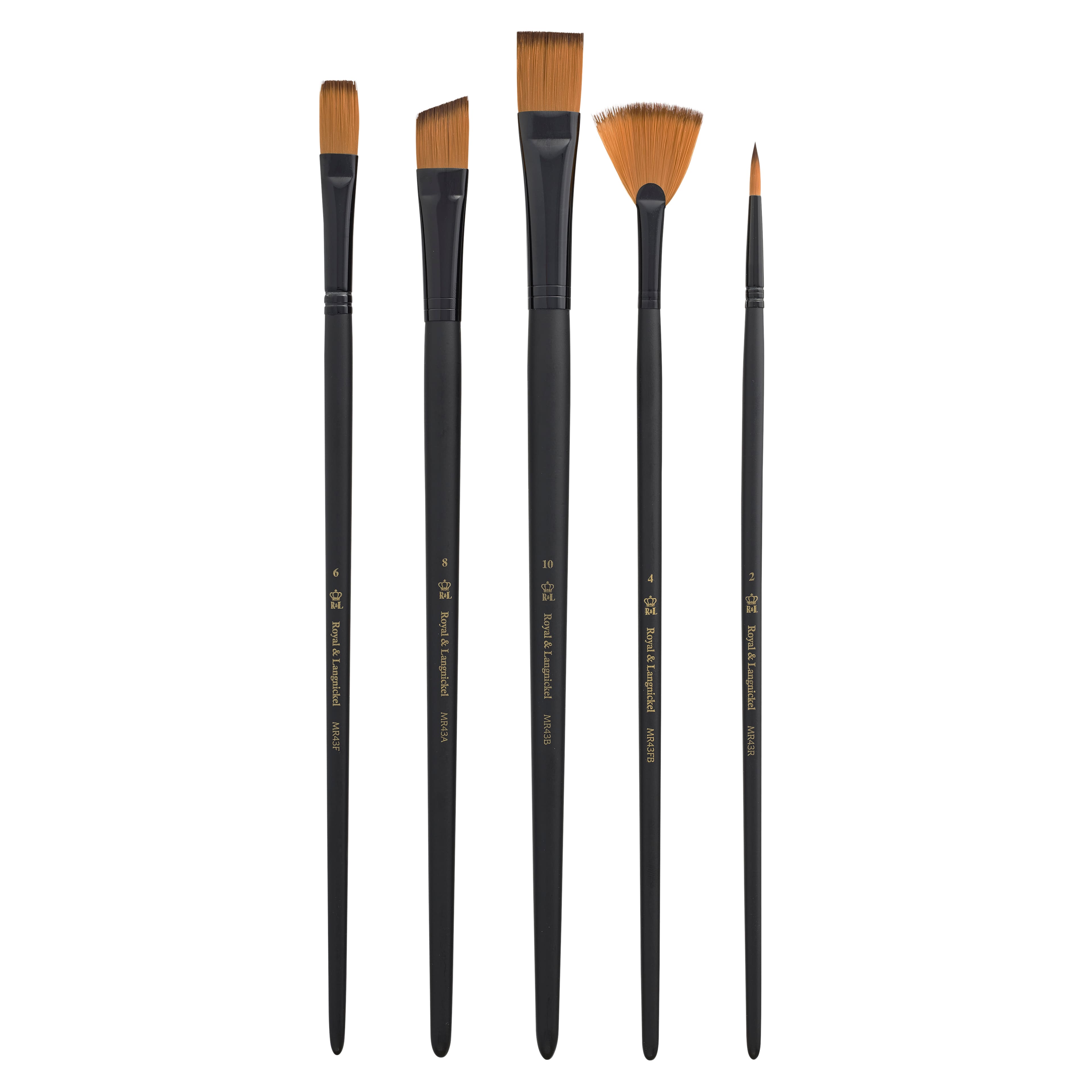 Royal &#x26; Langnickel&#xAE; Essentials&#x2122; Acrylic Gold Taklon 5 Piece Brush Set