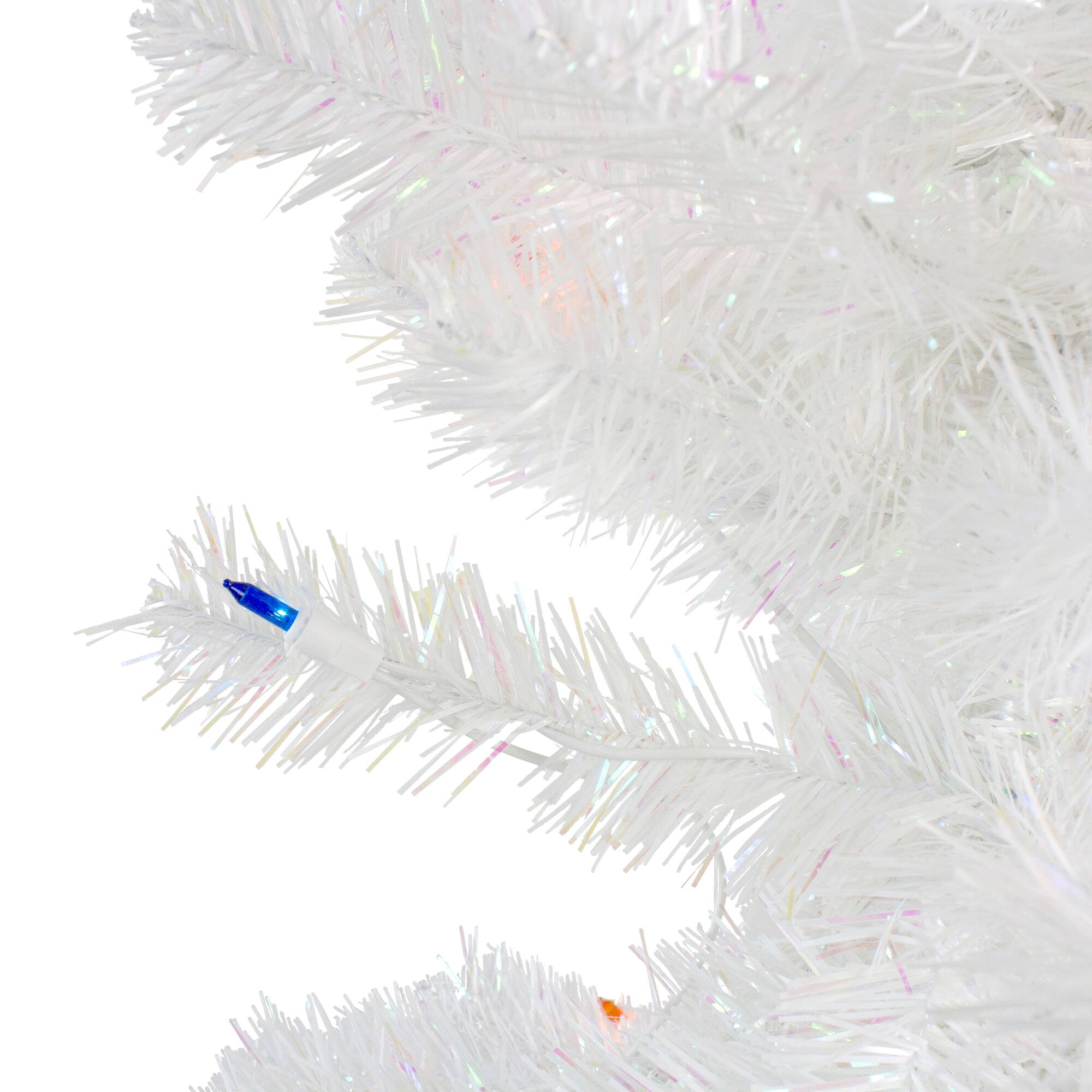 4ft. Pre-Lit White Pine Artificial Christmas Tree, Multicolor Lights