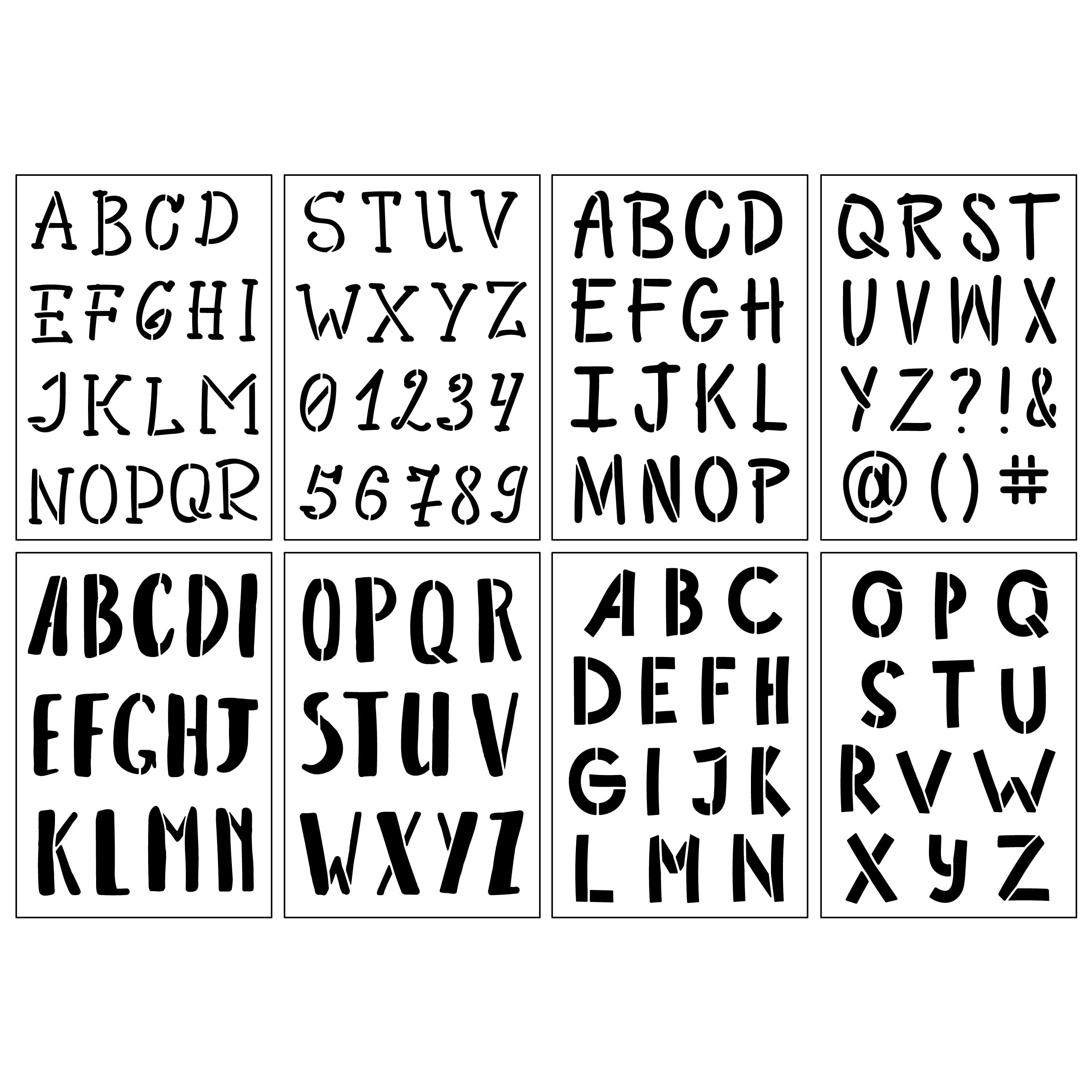 Alphabet Stencils - Type 4- Letter DIY Painting Stencils Kit - Number Stencils Large (24“H x 24”w)