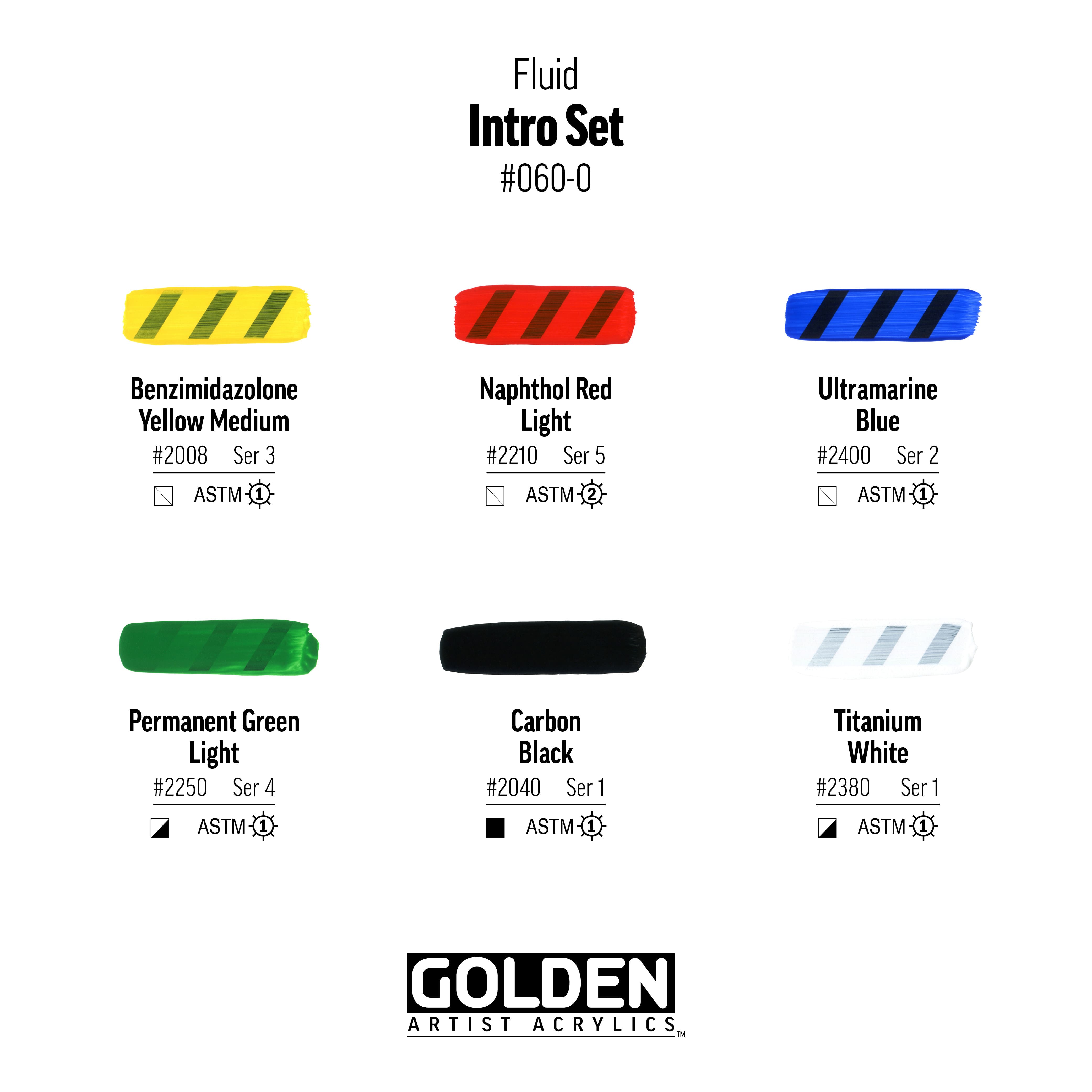 Golden&#xAE; Fluid Acrylics&#x2122; 6 Color Fluid Intro Set