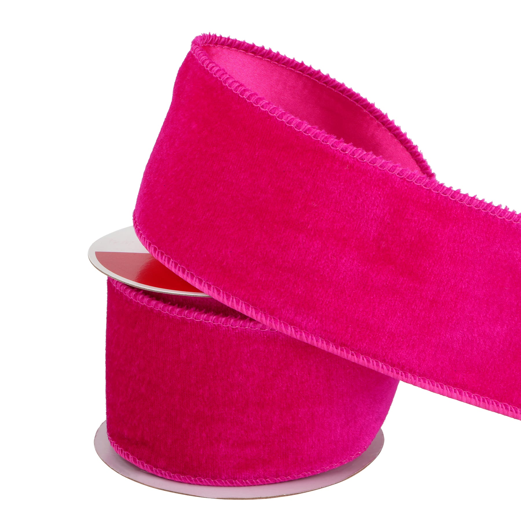 2.5&#x22; x 15ft. Hot Pink Wired Velvet Ribbon by Celebrate It&#xAE;